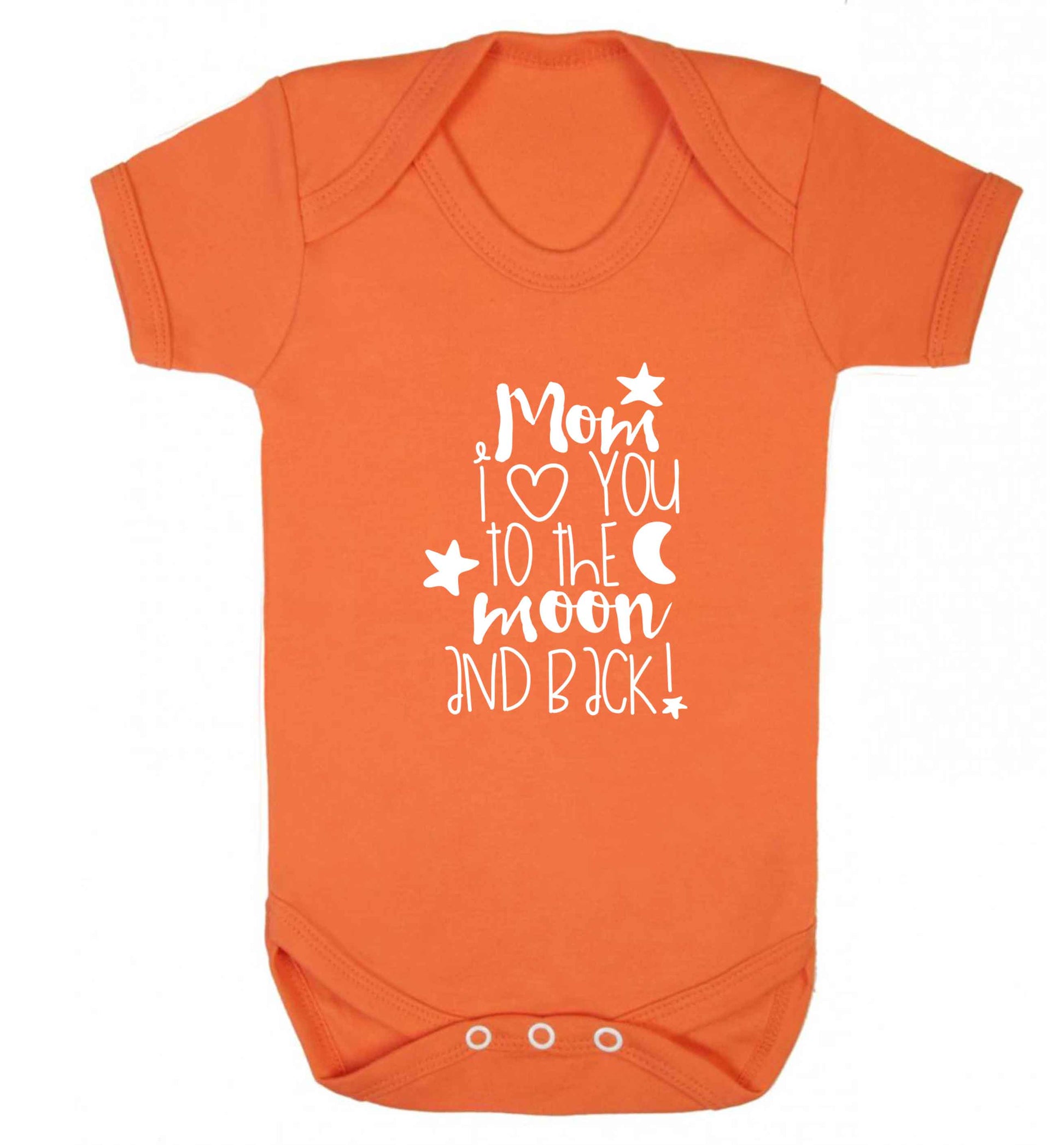 Mom I love you to the moon and back baby vest orange 18-24 months