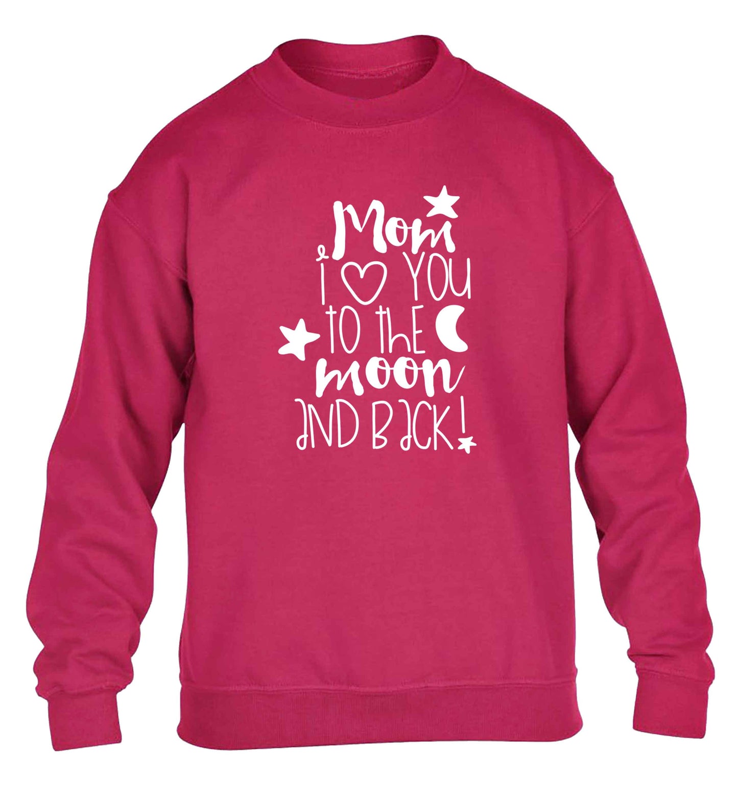 Mom I love you to the moon and back children's pink sweater 12-13 Years