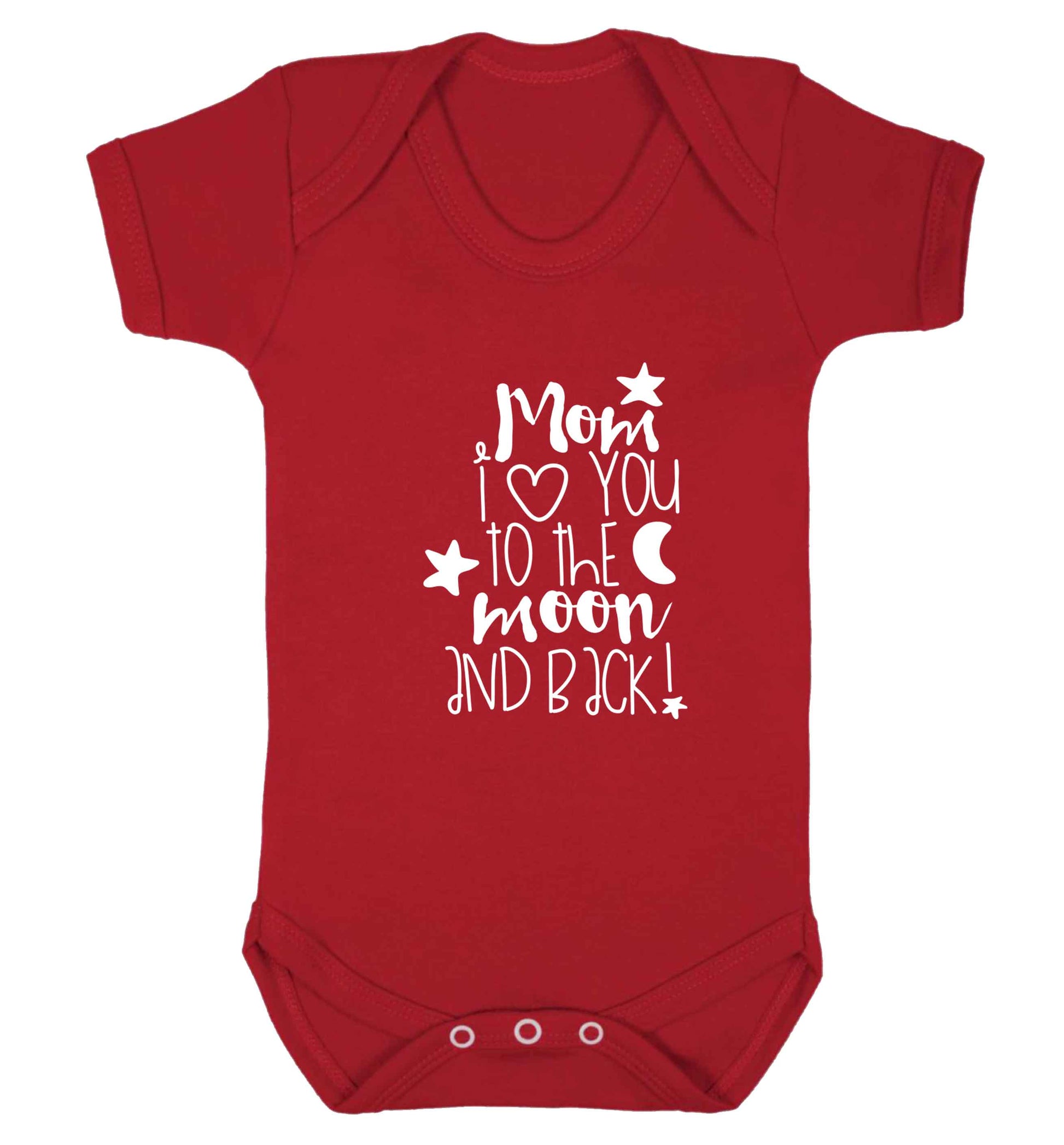 Mom I love you to the moon and back baby vest red 18-24 months