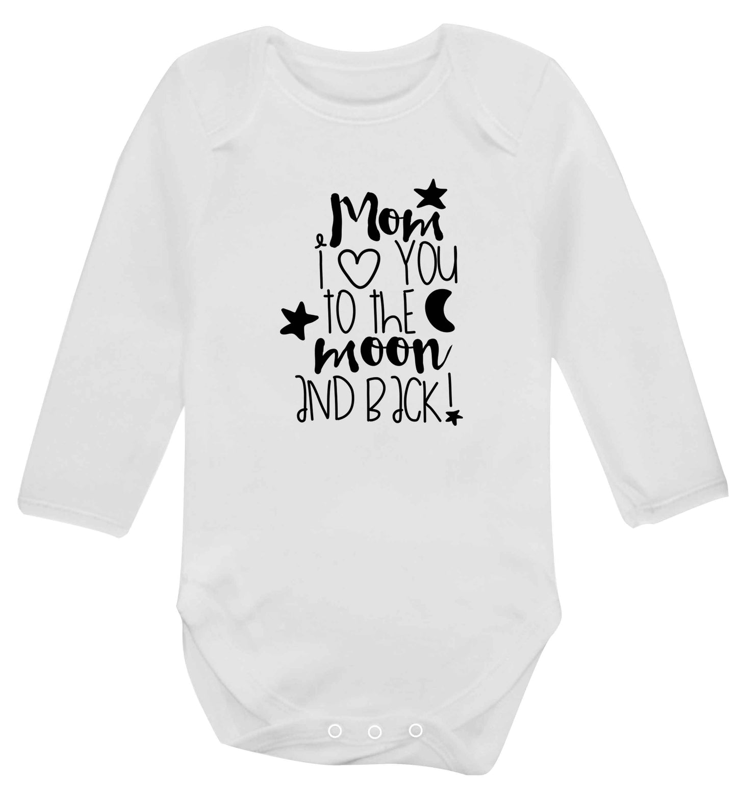 Mom I love you to the moon and back baby vest long sleeved white 6-12 months