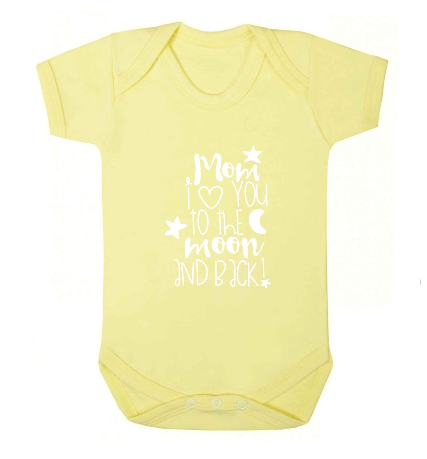 Mom I love you to the moon and back baby vest pale yellow 18-24 months