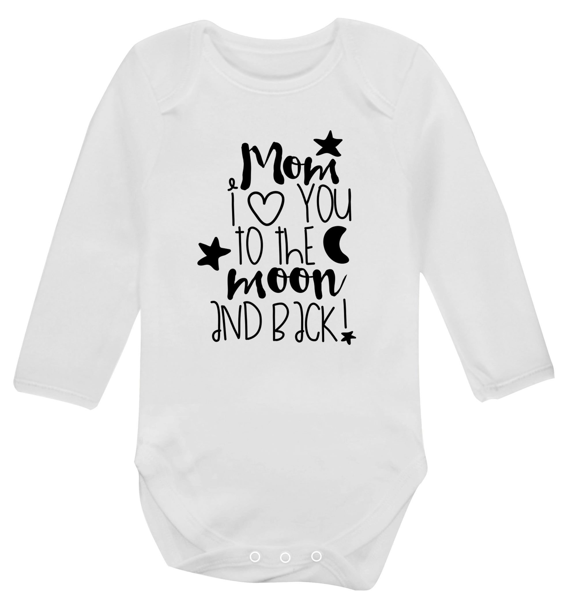 Dad I love you to the moon and back Baby Vest long sleeved white 6-12 months