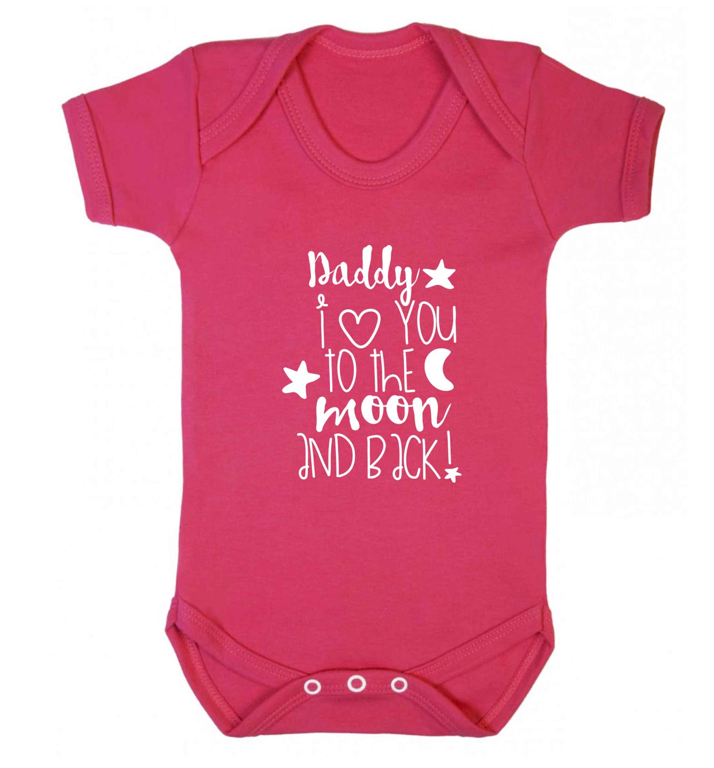 Daddy I love you to the moon and back baby vest dark pink 18-24 months