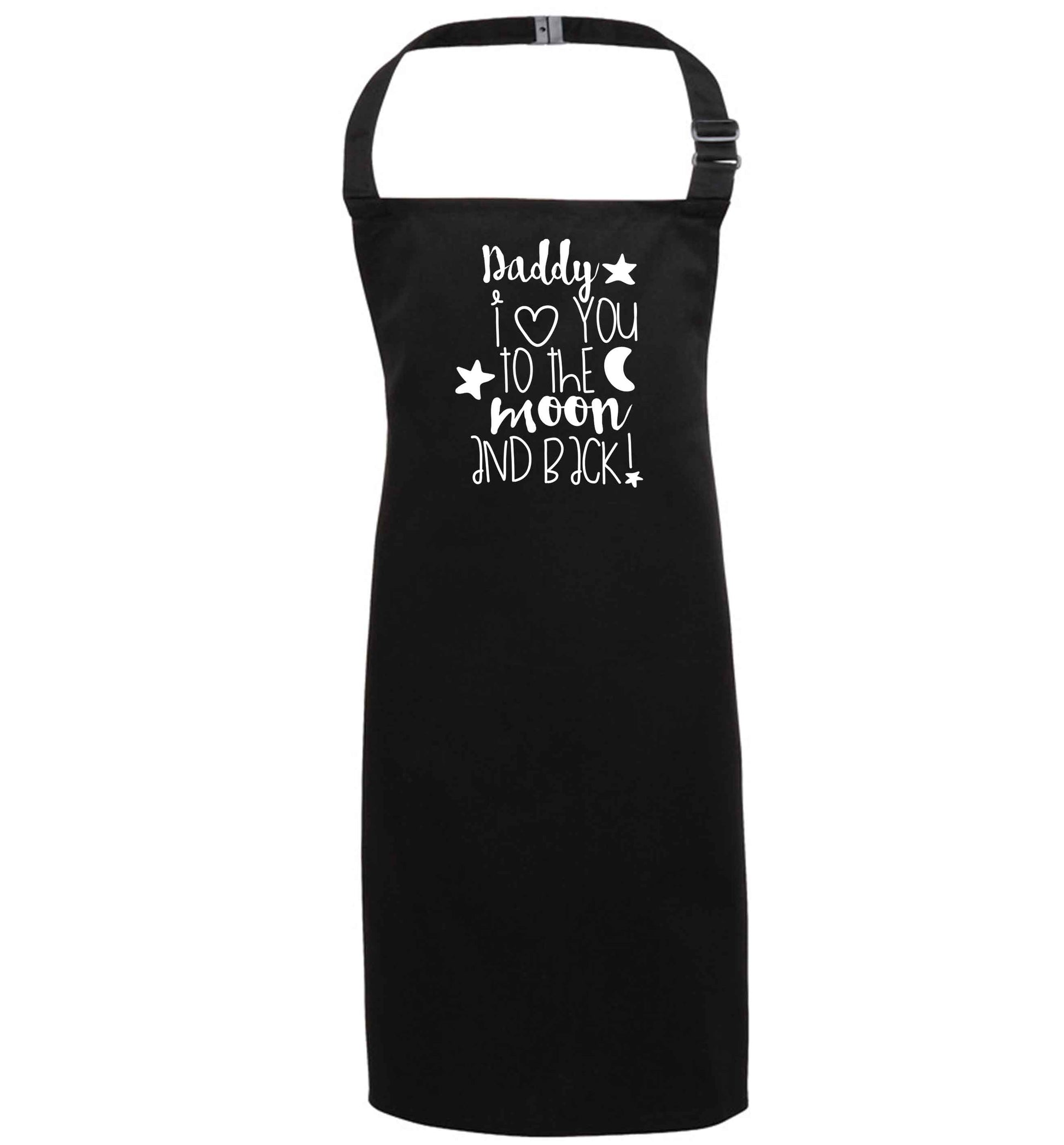 Daddy I love you to the moon and back black apron 7-10 years