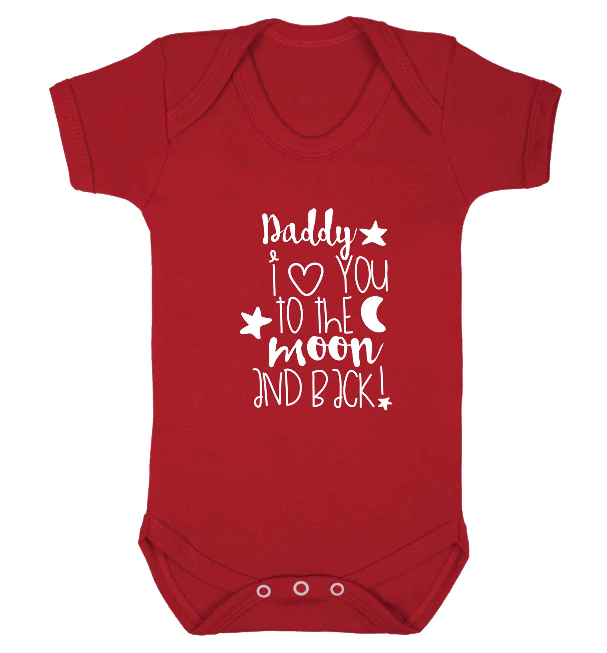 Daddy I love you to the moon and back baby vest red 18-24 months