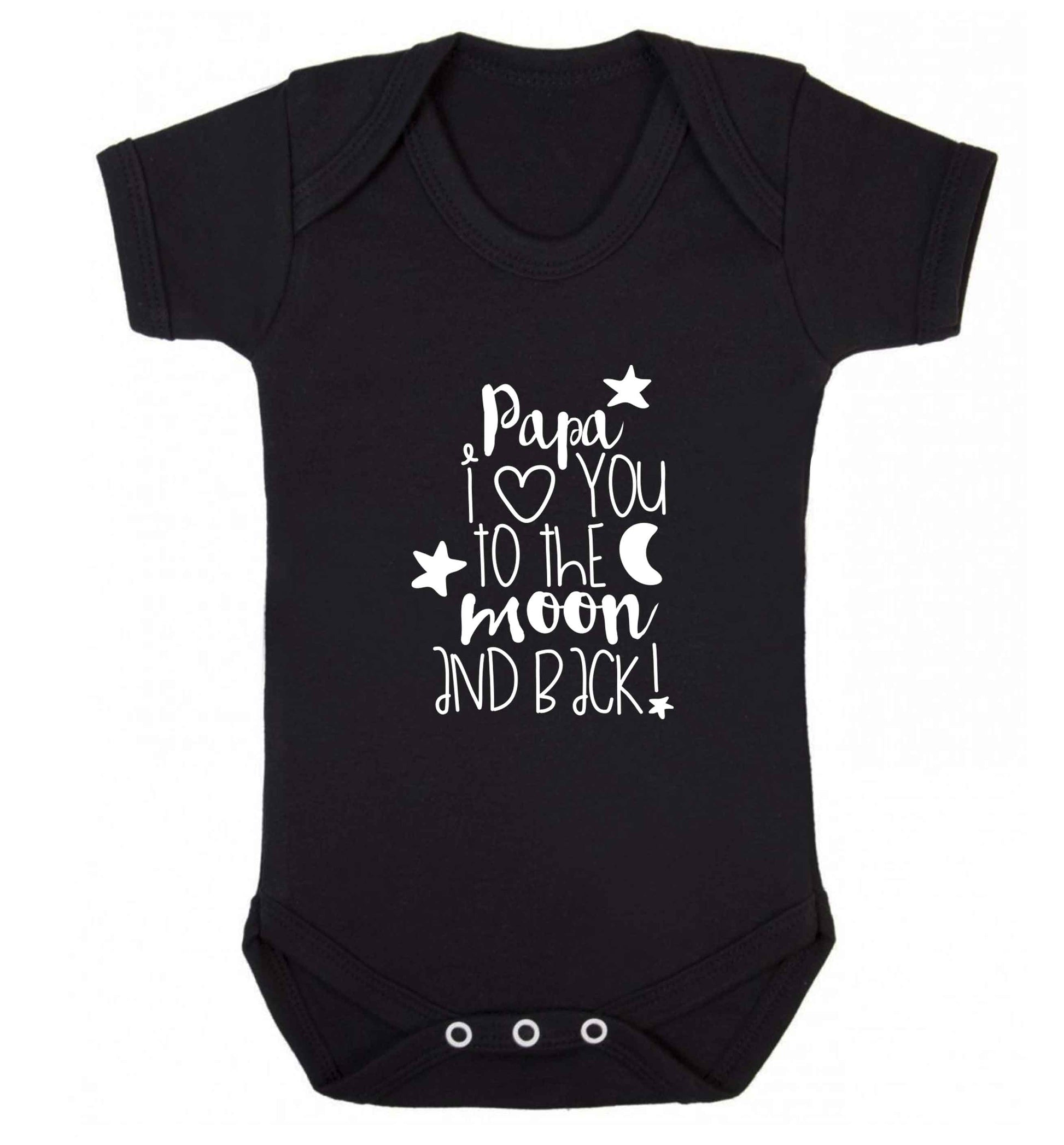 Papa I love you to the moon and back baby vest black 18-24 months