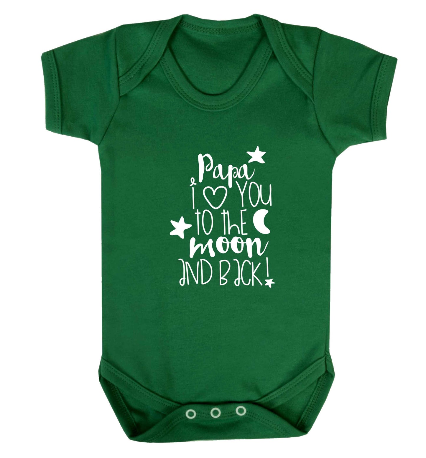 Papa I love you to the moon and back baby vest green 18-24 months