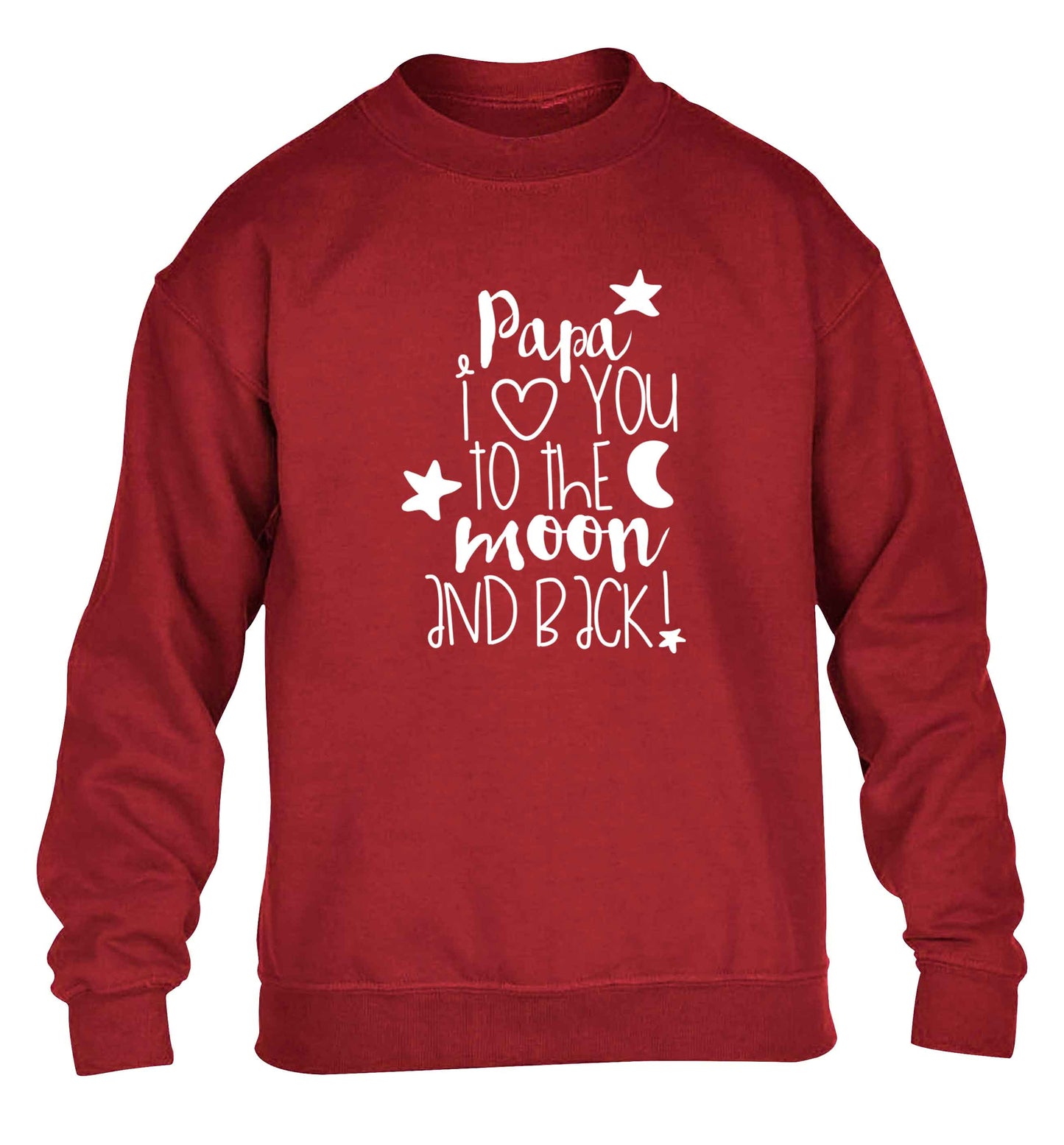 Papa I love you to the moon and back children's grey sweater 12-13 Years