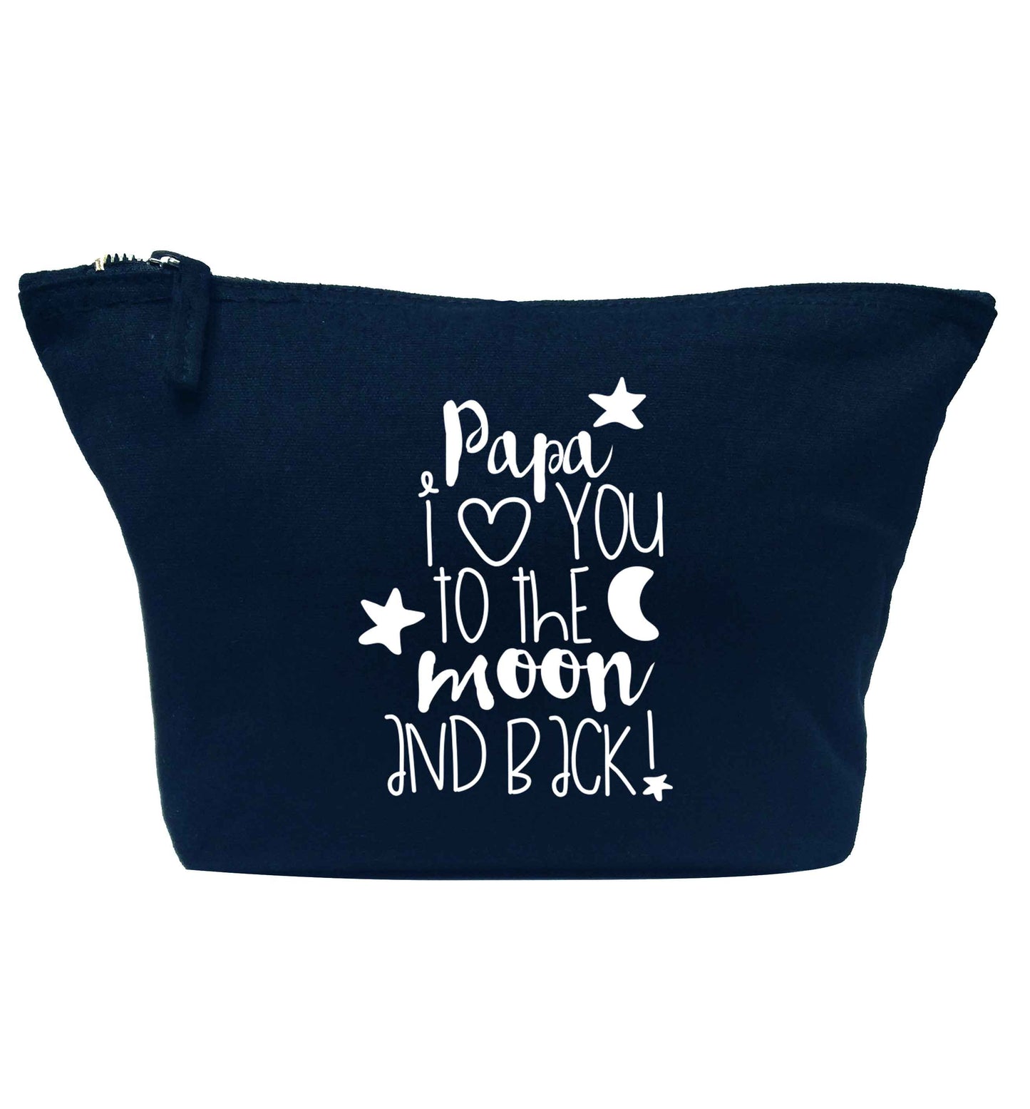Papa I love you to the moon and back navy makeup bag