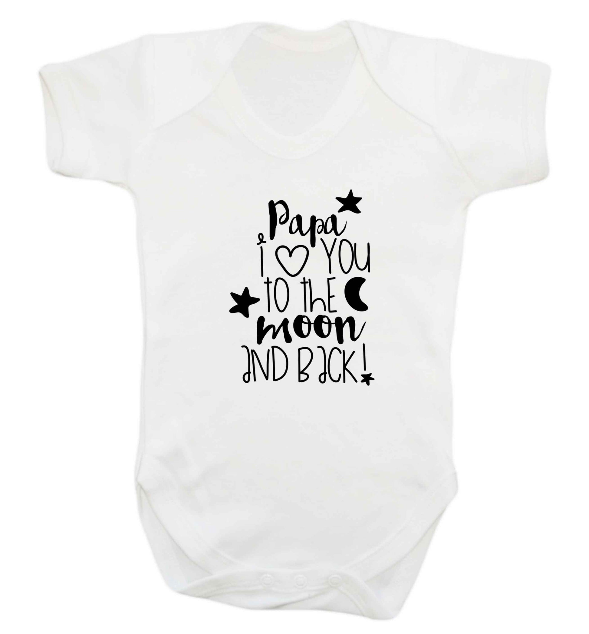 Papa I love you to the moon and back baby vest white 18-24 months