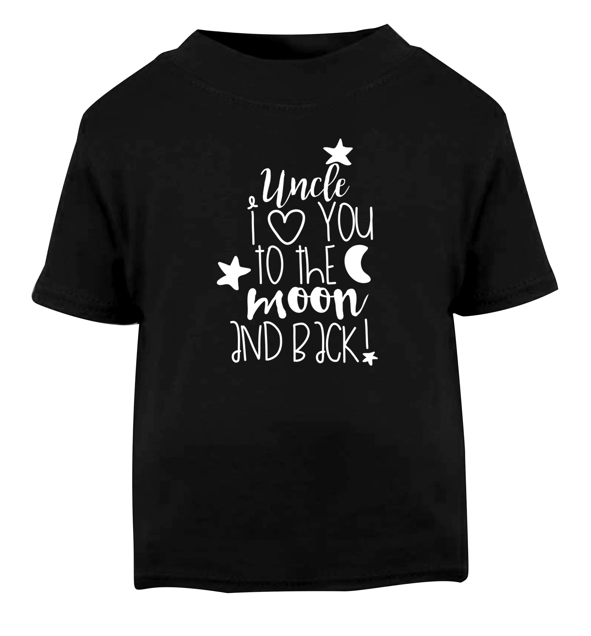Uncle I love you to the moon and back Black Baby Toddler Tshirt 2 years