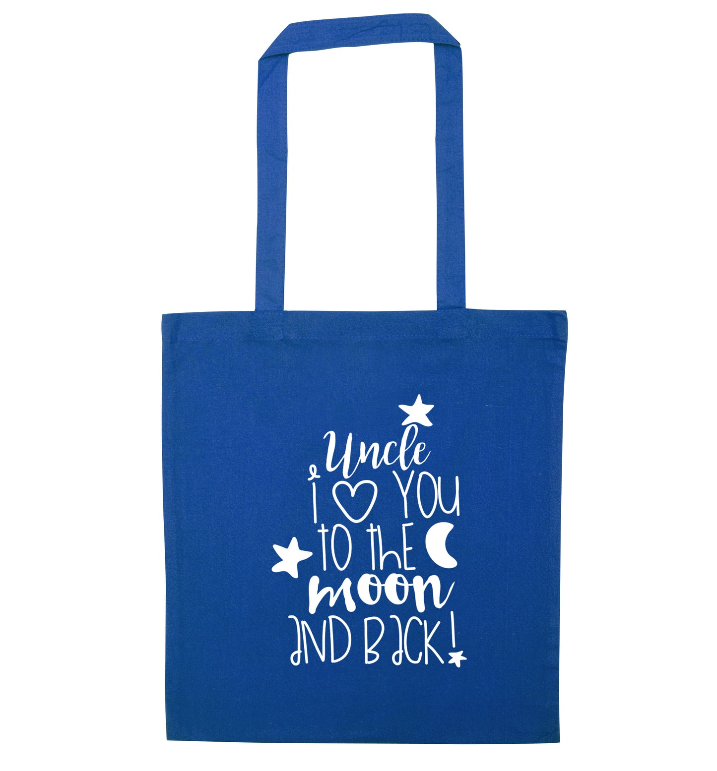 Uncle I love you to the moon and back blue tote bag
