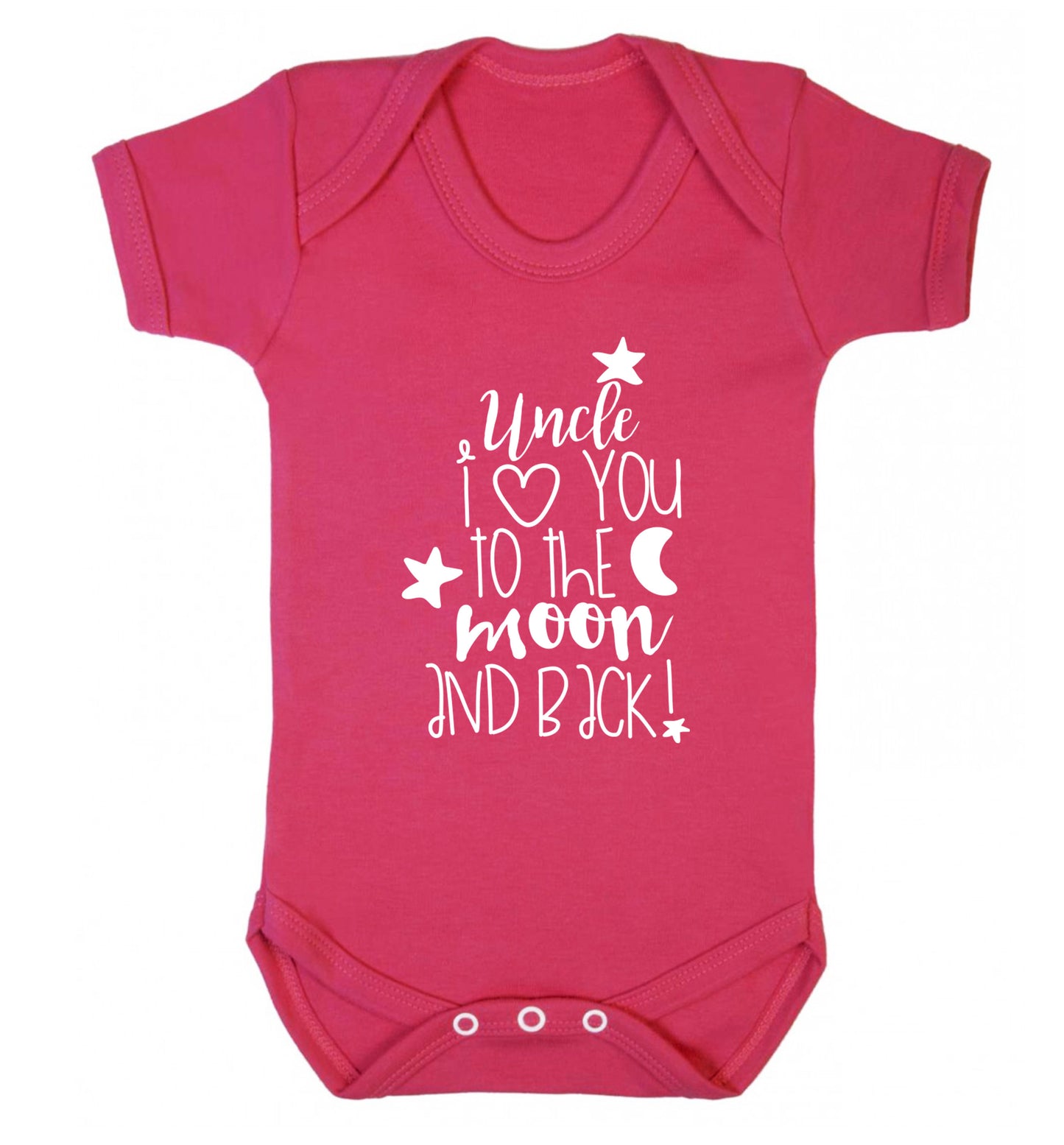 Uncle I love you to the moon and back Baby Vest dark pink 18-24 months
