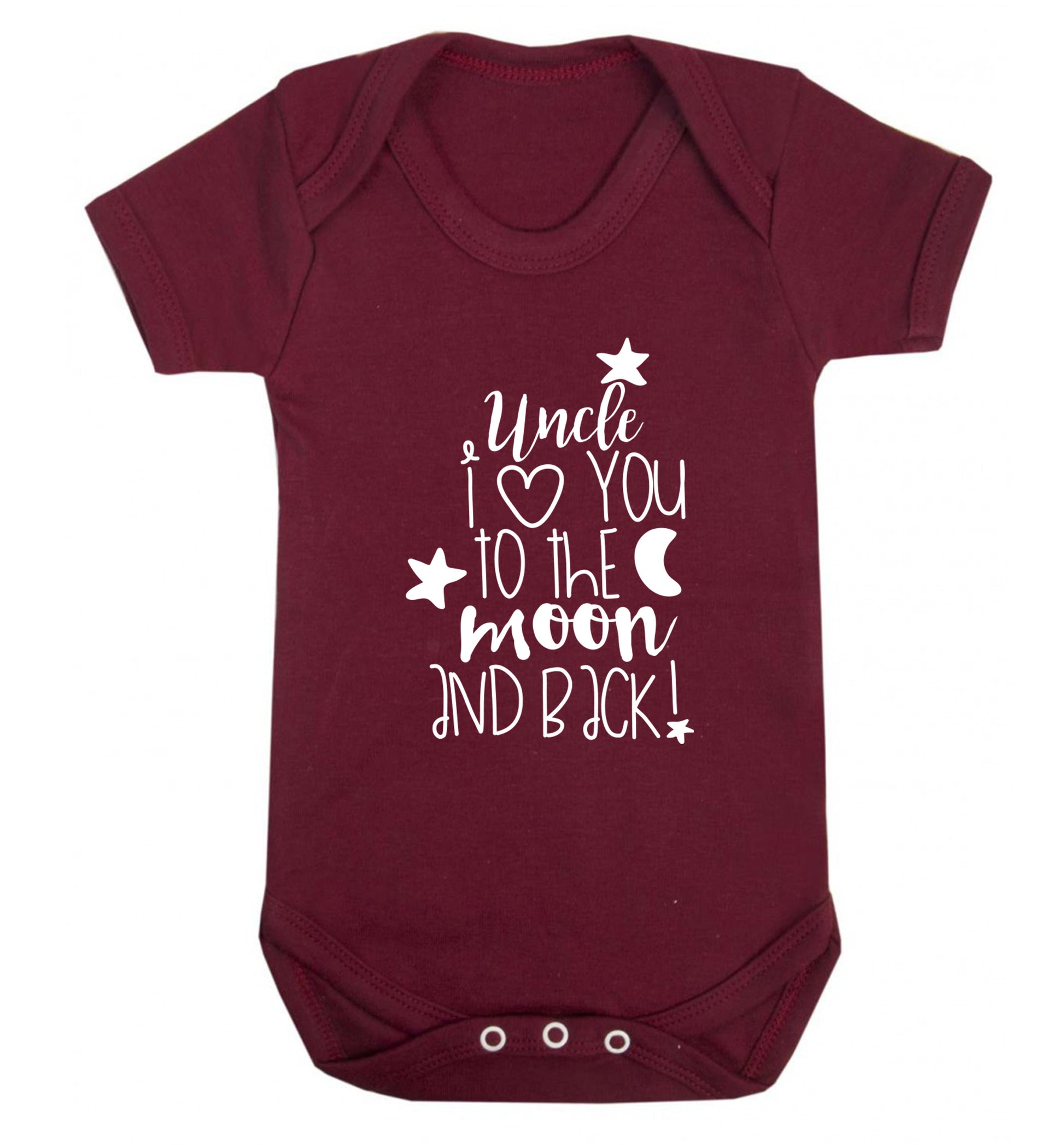 Uncle I love you to the moon and back Baby Vest maroon 18-24 months