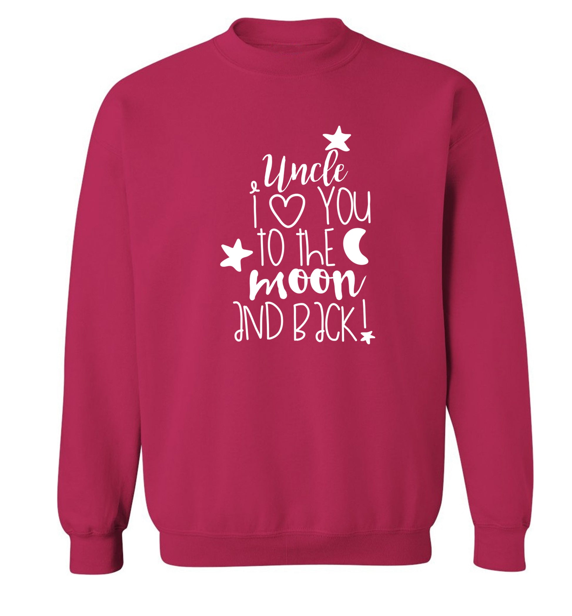 Uncle I love you to the moon and back Adult's unisex pink  sweater XL