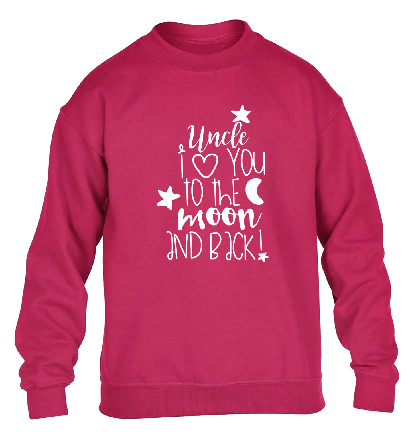 Uncle I love you to the moon and back children's pink  sweater 12-14 Years