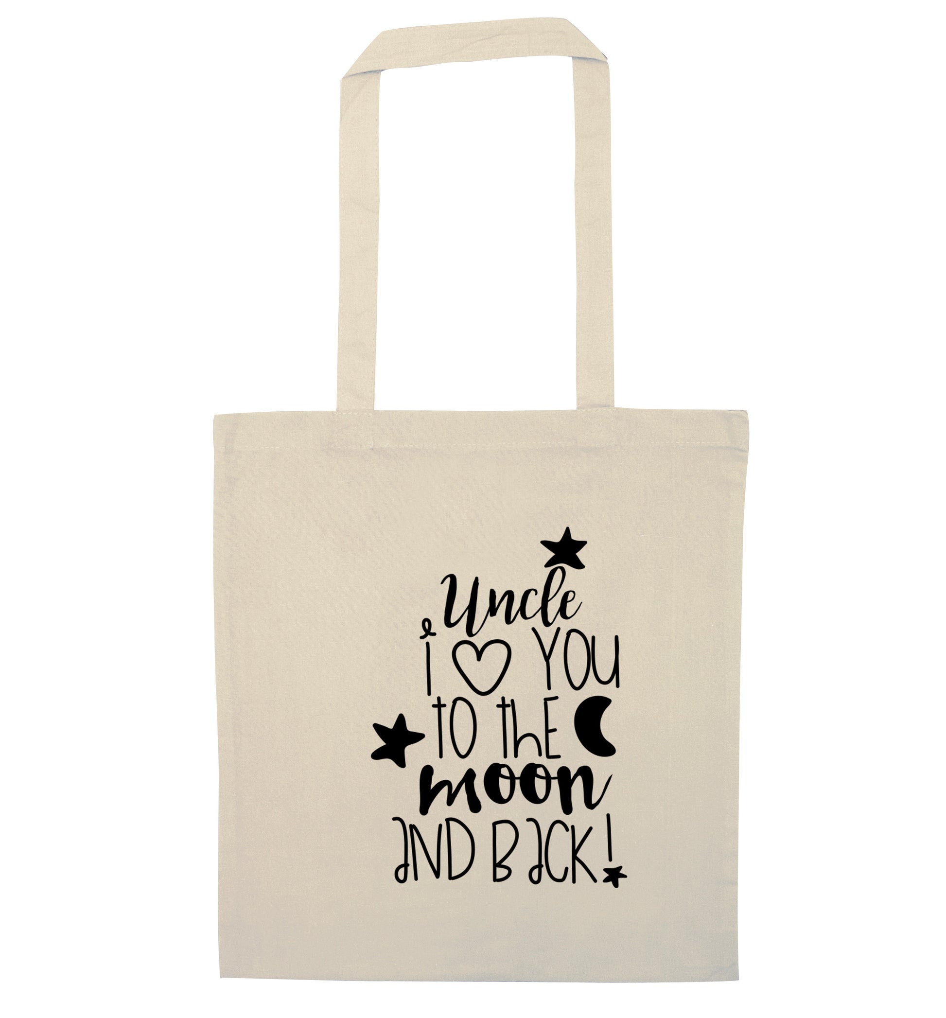 Uncle I love you to the moon and back natural tote bag