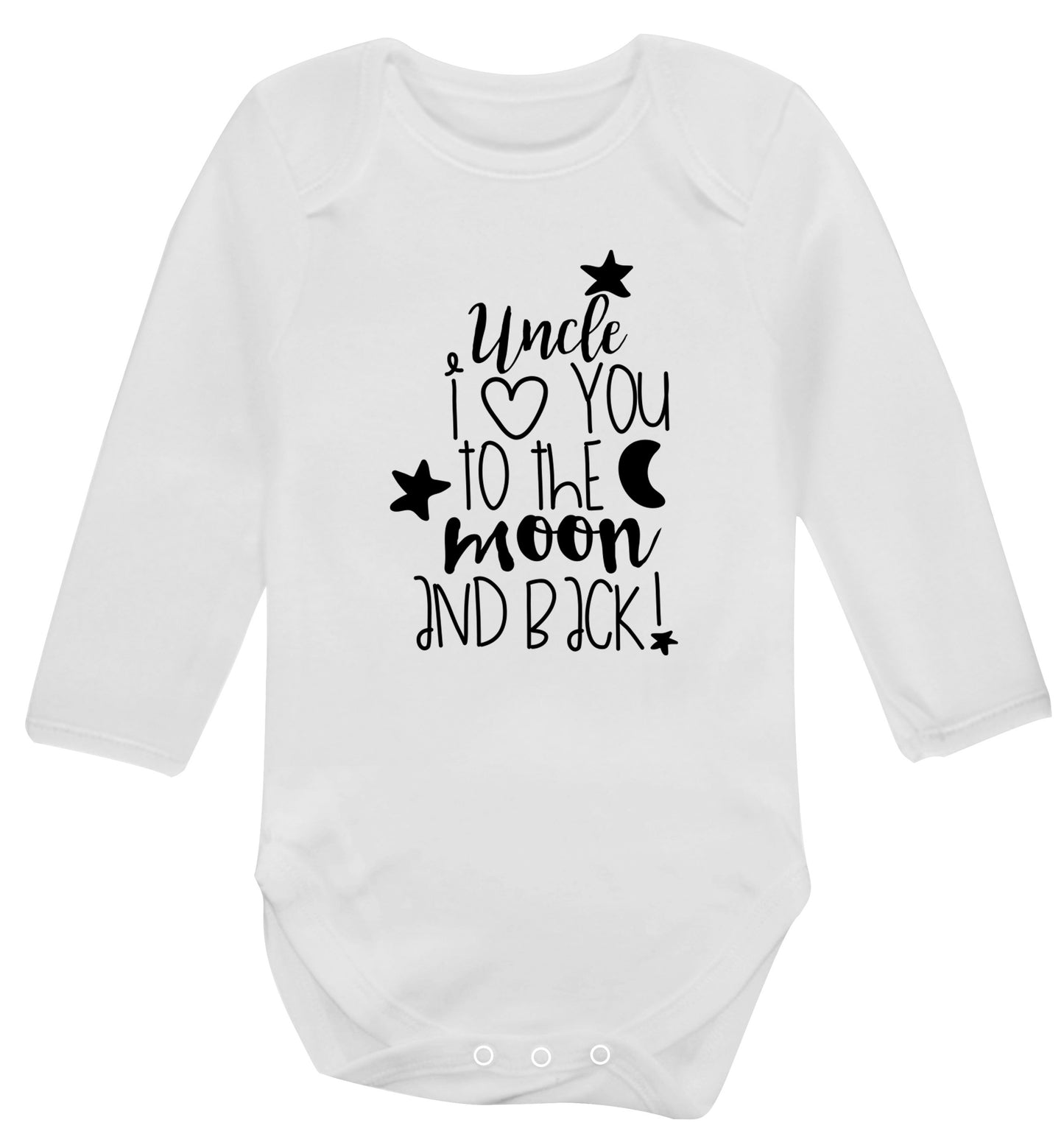 Uncle I love you to the moon and back Baby Vest long sleeved white 6-12 months