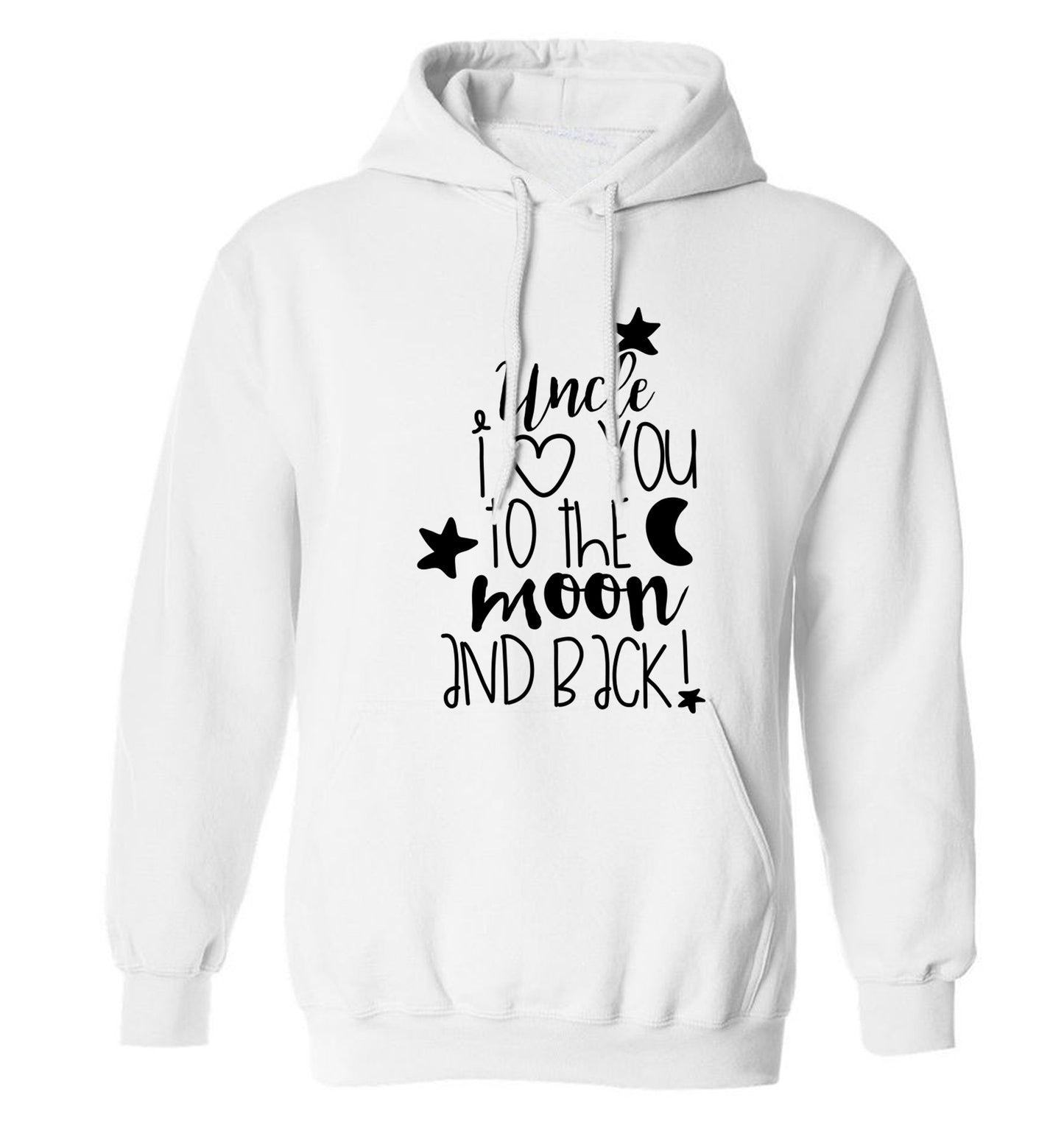 Uncle I love you to the moon and back adults unisex white hoodie 2XL
