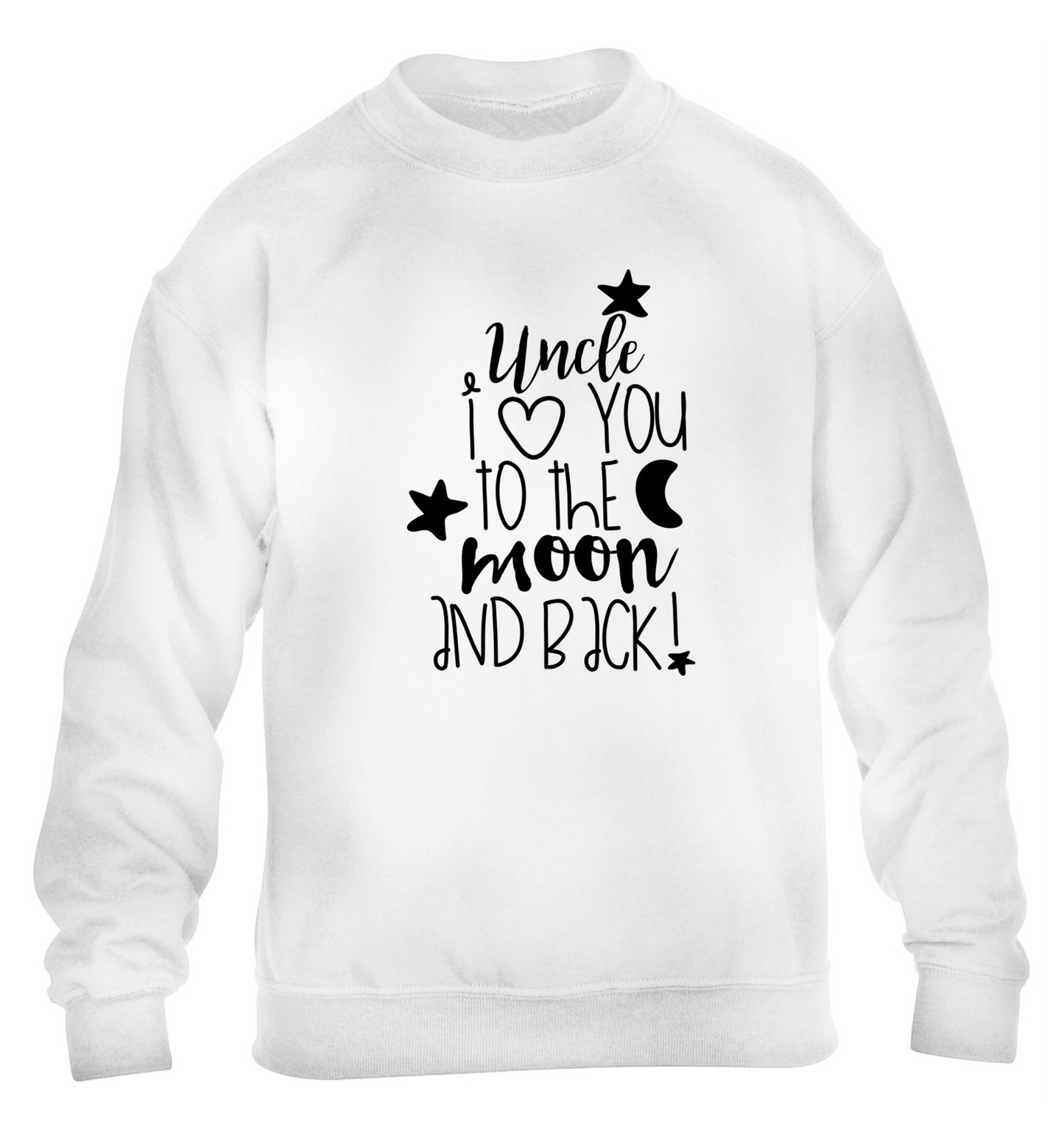 Uncle I love you to the moon and back children's white  sweater 12-14 Years