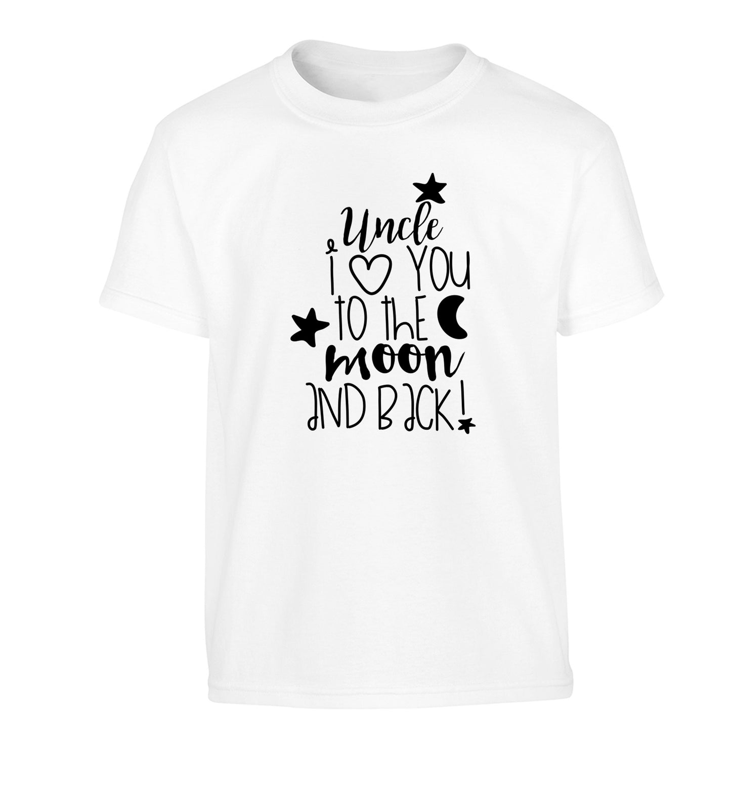 Uncle I love you to the moon and back Children's white Tshirt 12-14 Years
