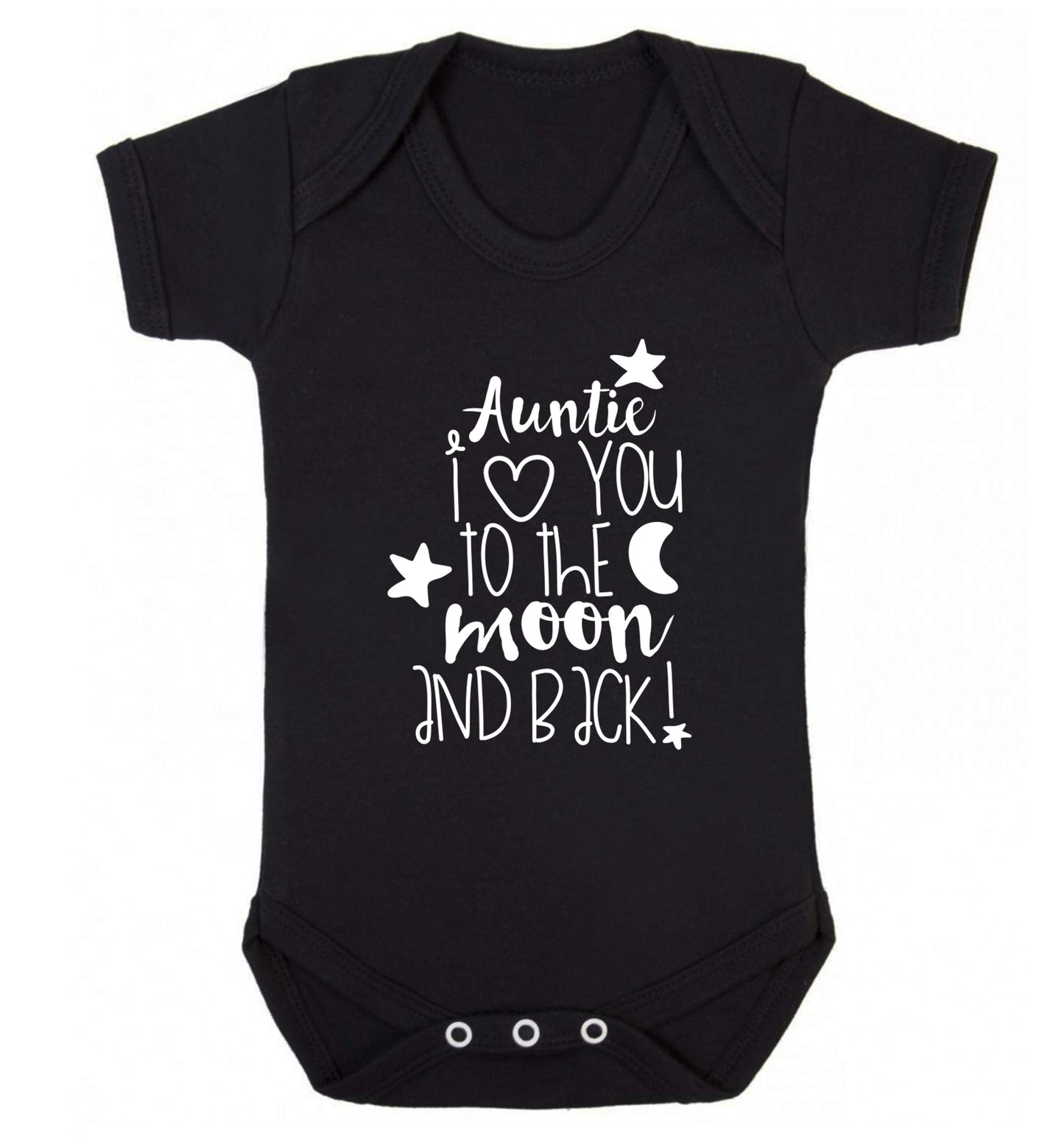 Auntie I love you to the moon and back Baby Vest black 18-24 months