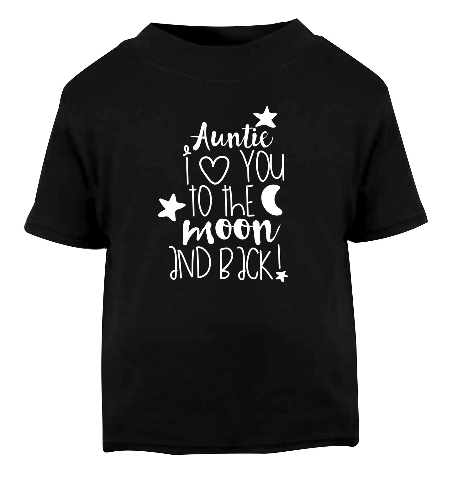 Auntie I love you to the moon and back Black Baby Toddler Tshirt 2 years