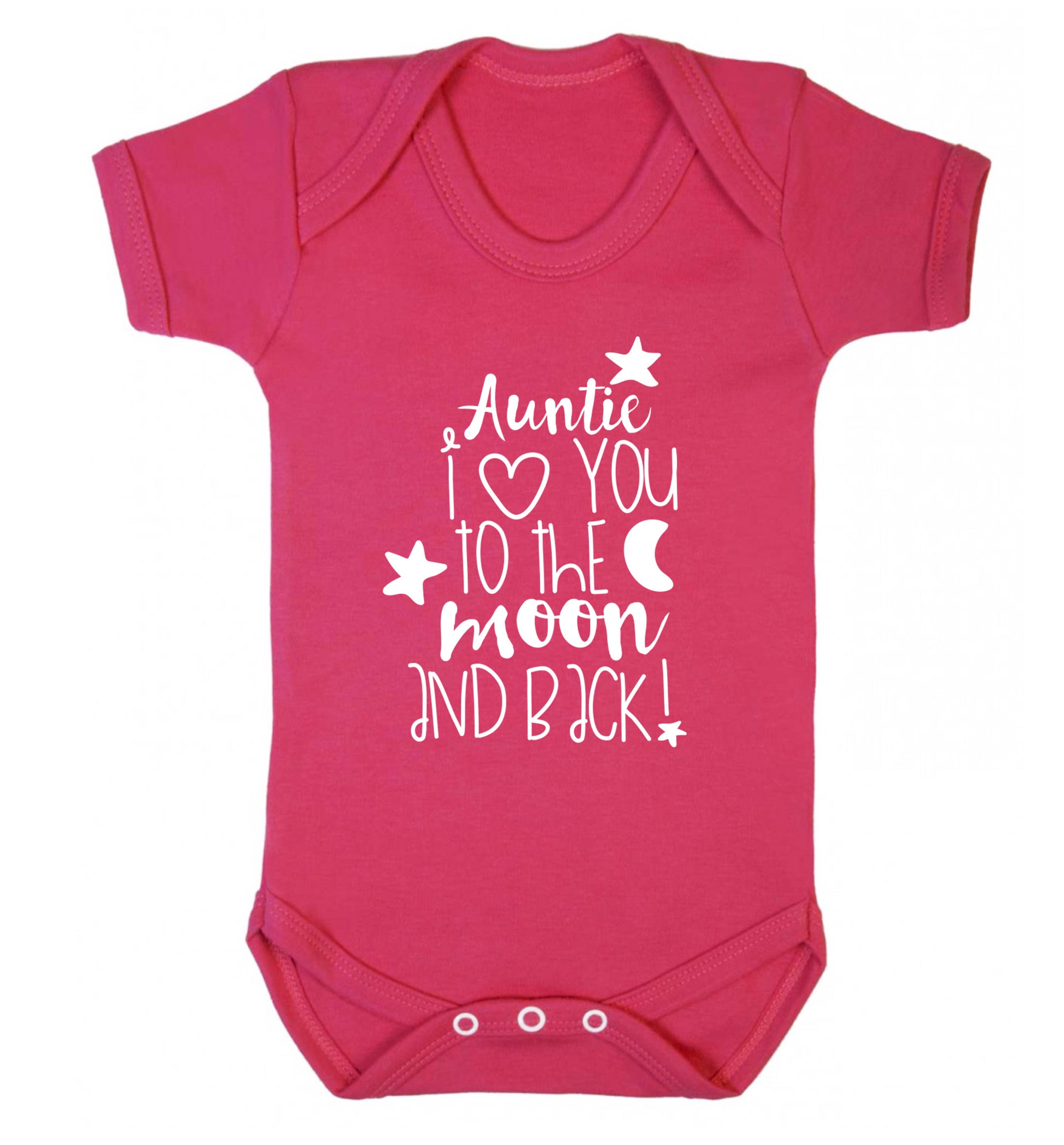 Auntie I love you to the moon and back Baby Vest dark pink 18-24 months