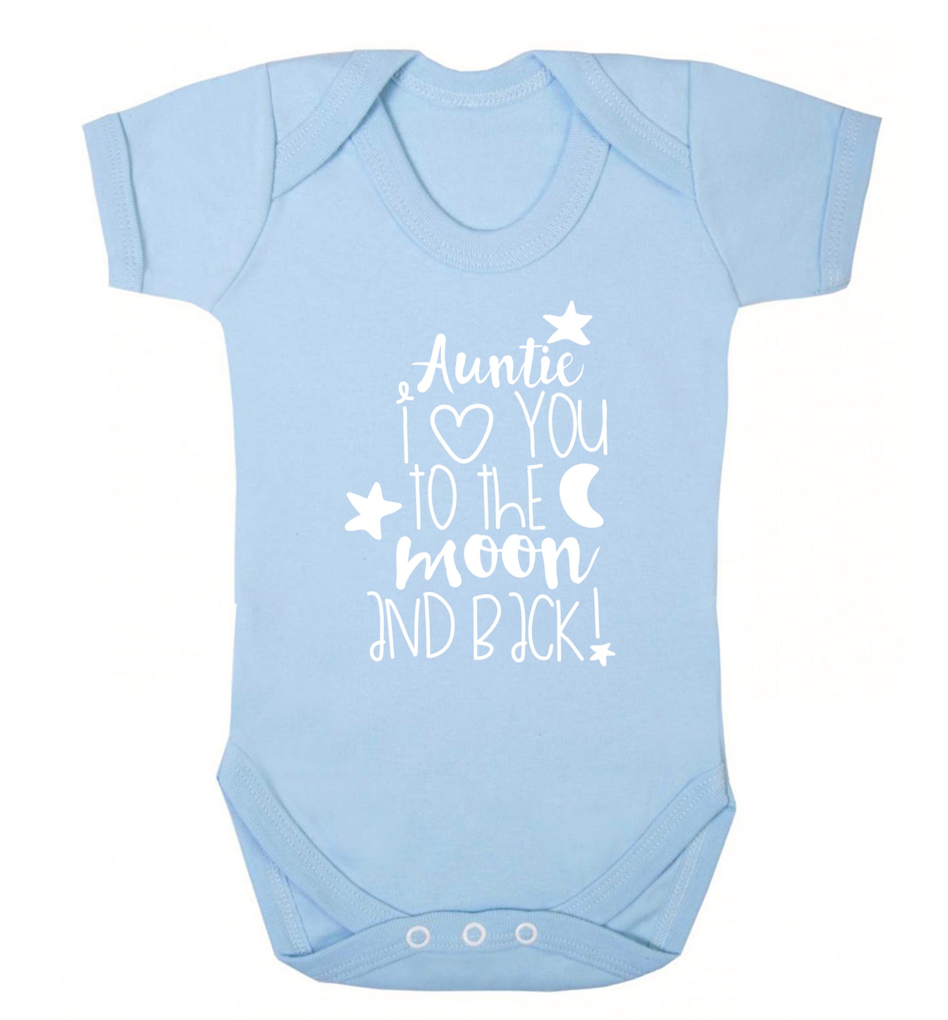 Auntie I love you to the moon and back Baby Vest pale blue 18-24 months
