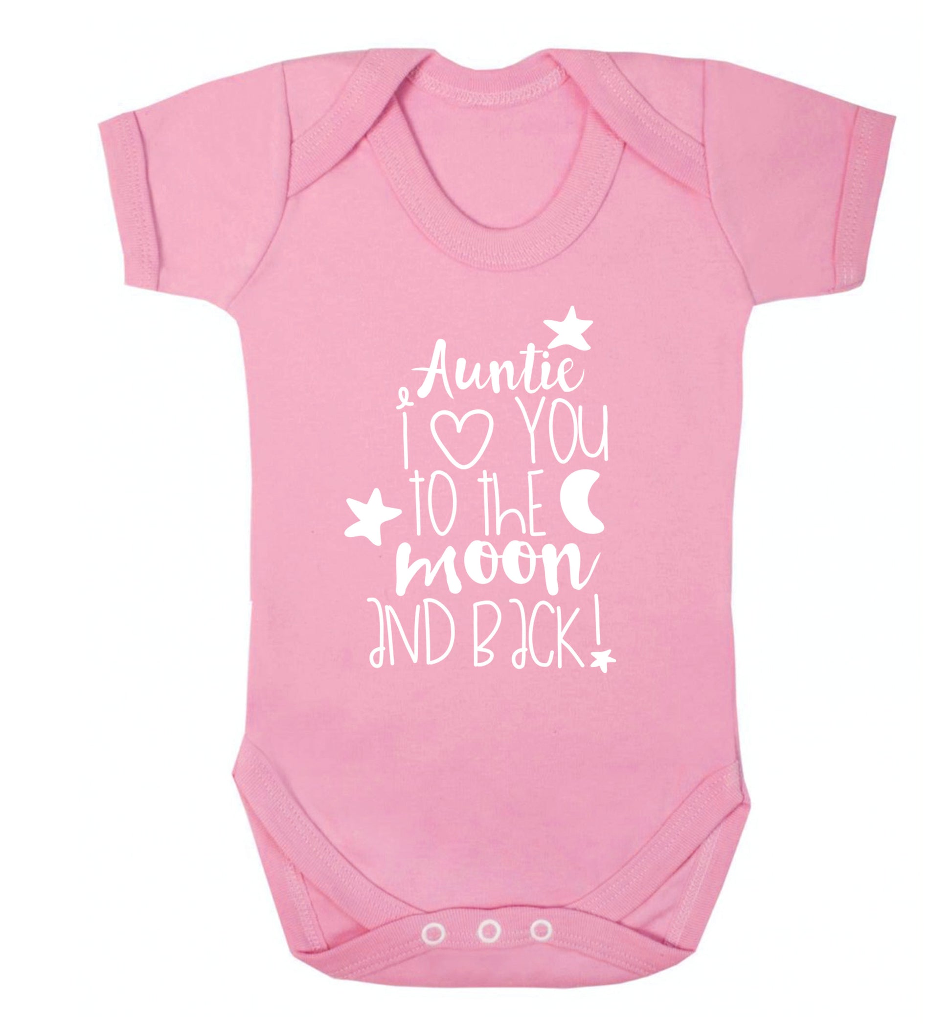 Auntie I love you to the moon and back Baby Vest pale pink 18-24 months