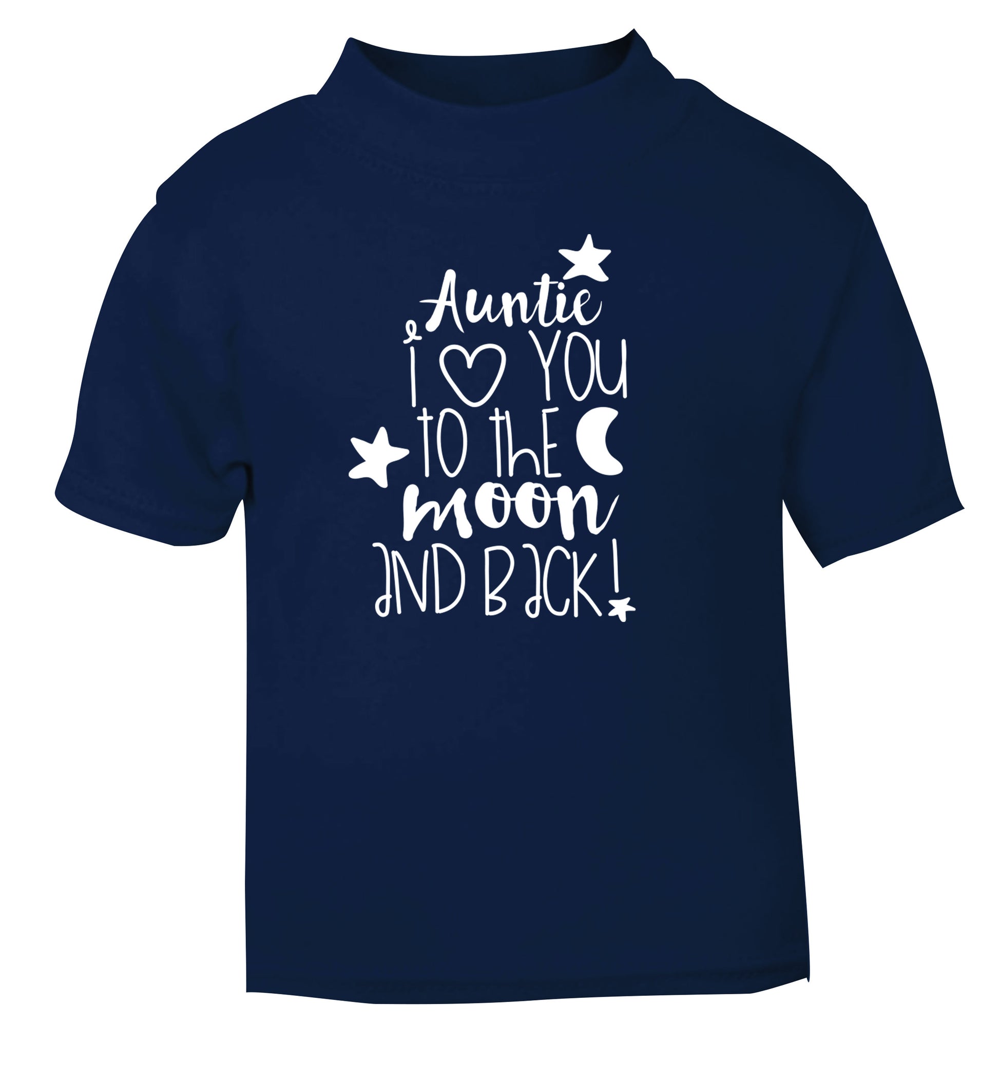 Auntie I love you to the moon and back navy Baby Toddler Tshirt 2 Years