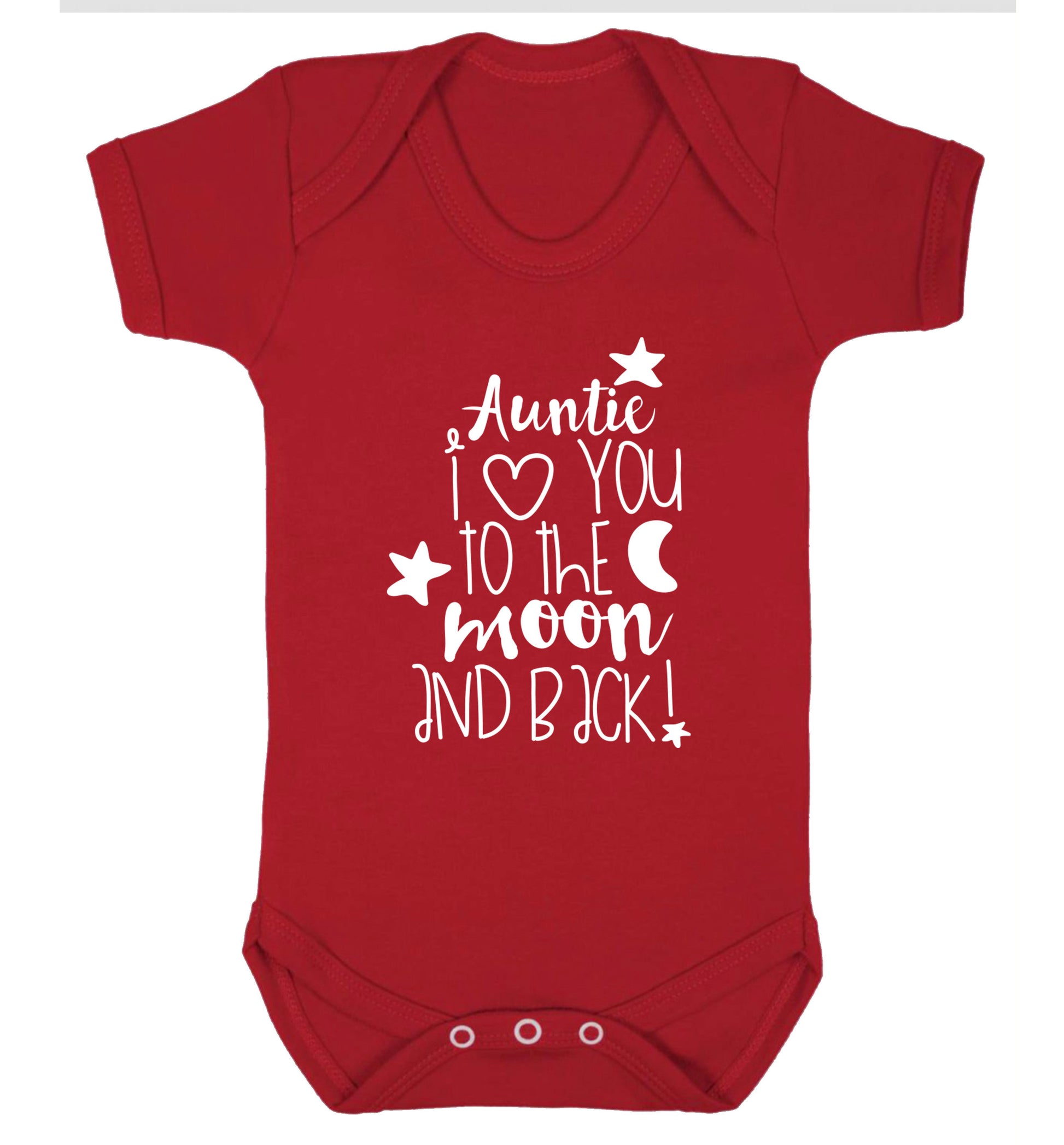 Auntie I love you to the moon and back Baby Vest red 18-24 months
