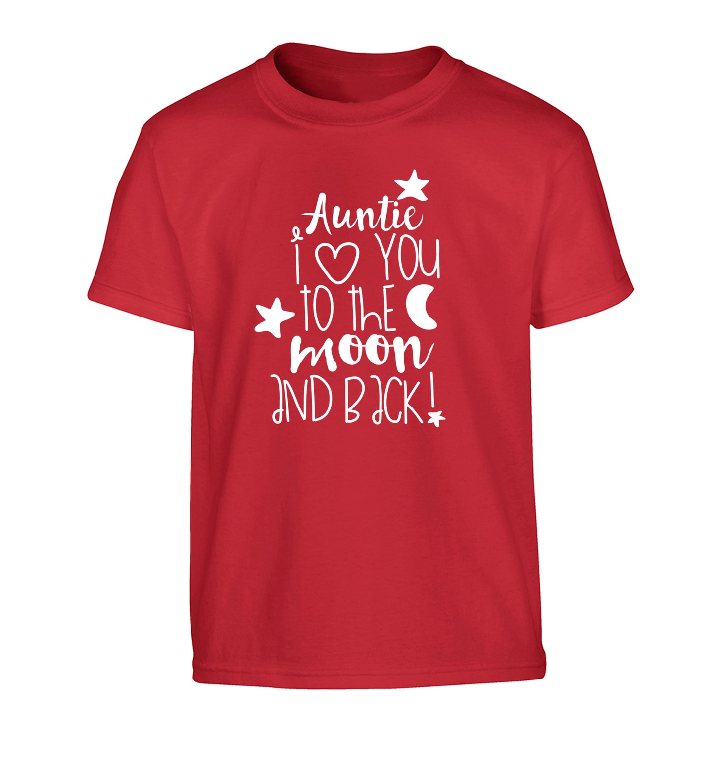 Auntie I love you to the moon and back Children's red Tshirt 12-14 Years