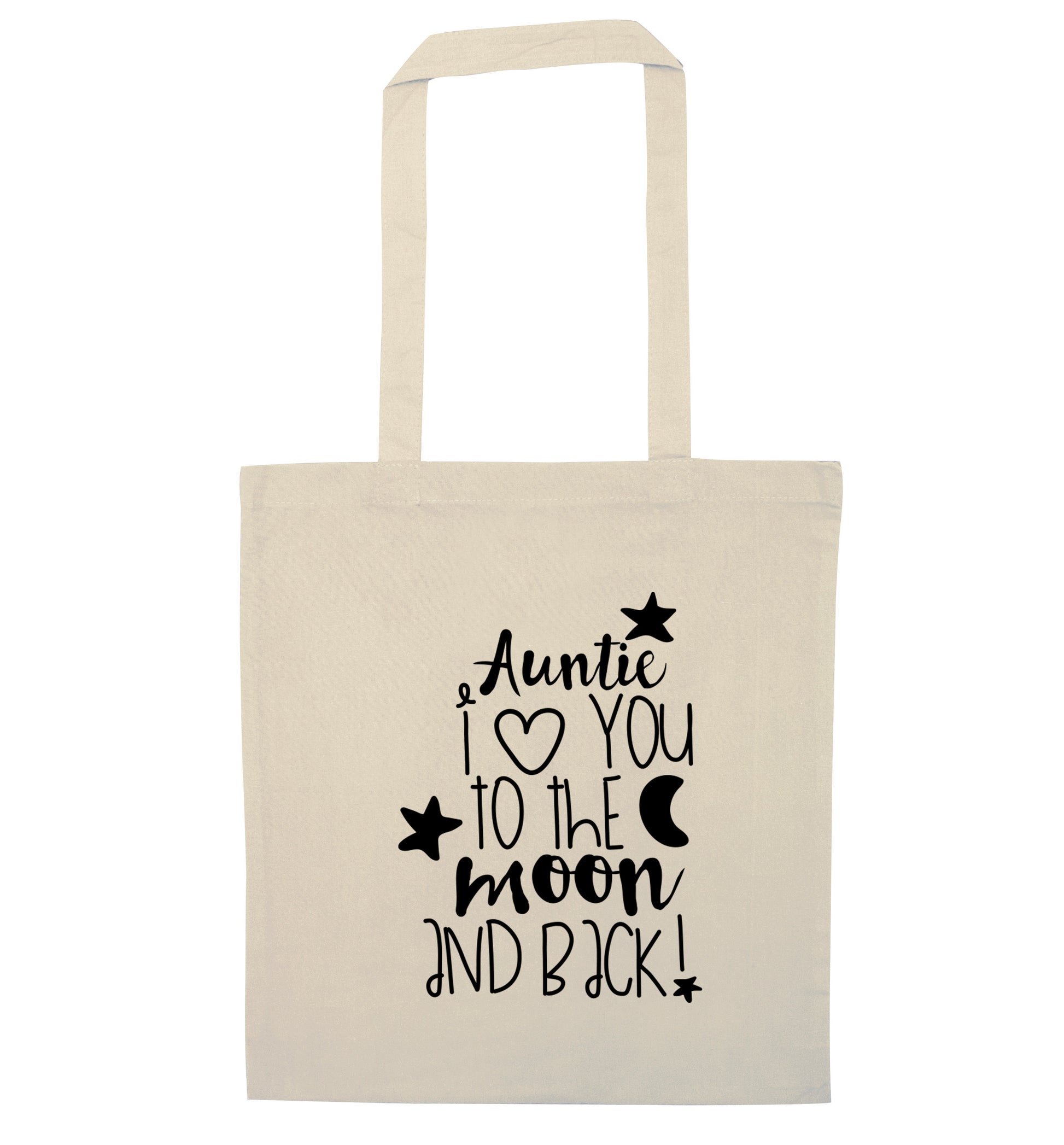 Auntie I love you to the moon and back natural tote bag
