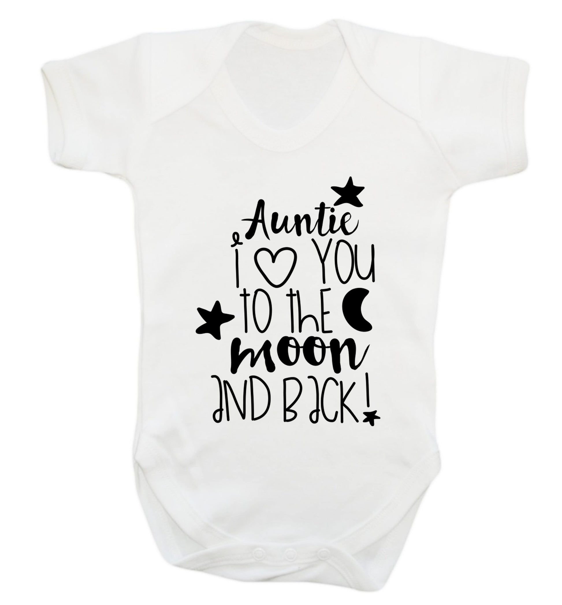 Auntie I love you to the moon and back Baby Vest white 18-24 months