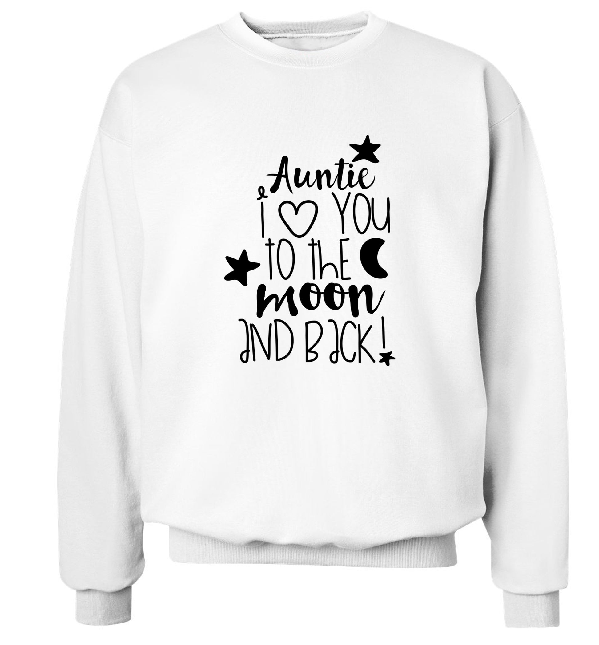 Auntie I love you to the moon and back Adult's unisex white  sweater 2XL