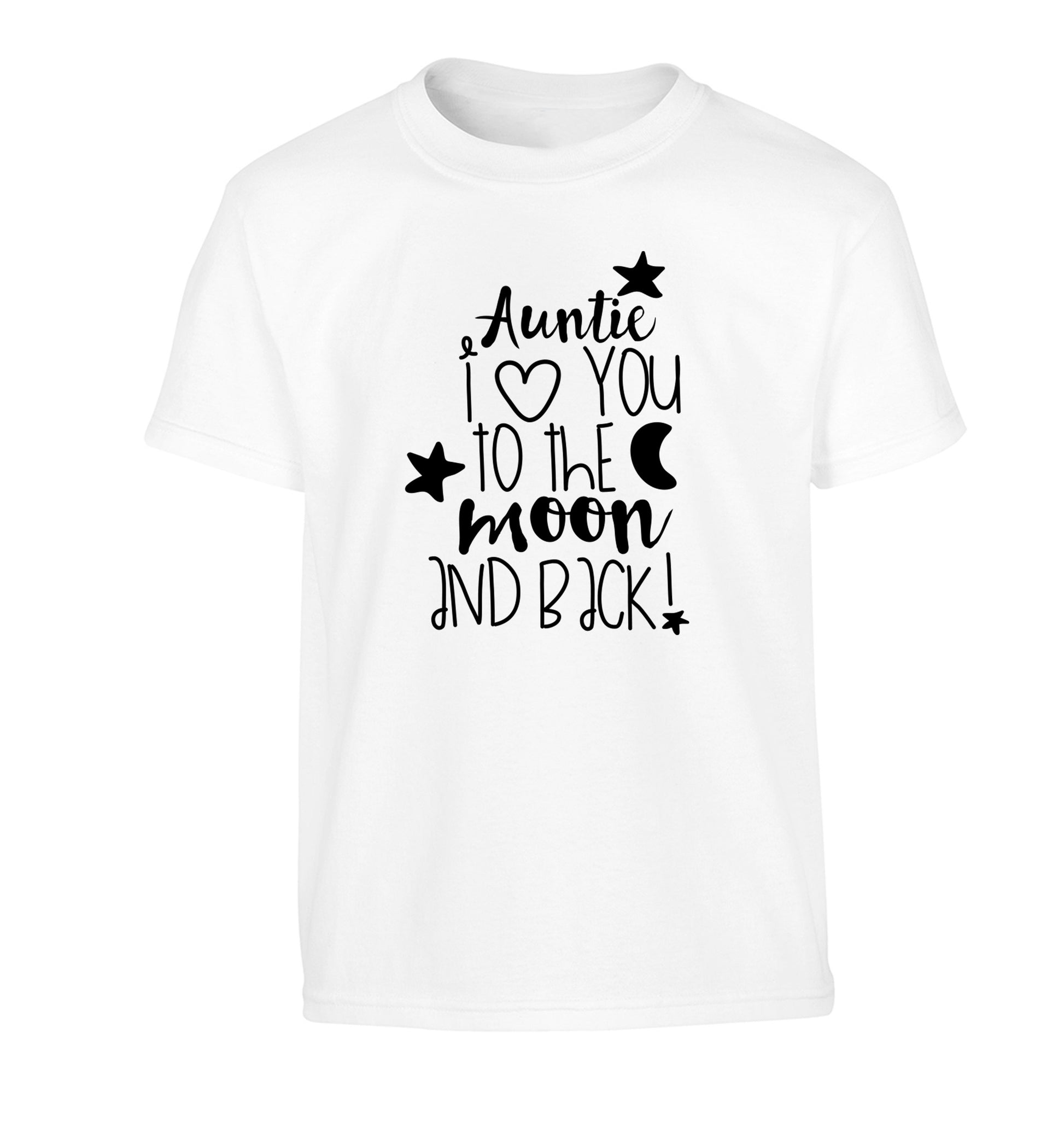 Auntie I love you to the moon and back Children's white Tshirt 12-14 Years