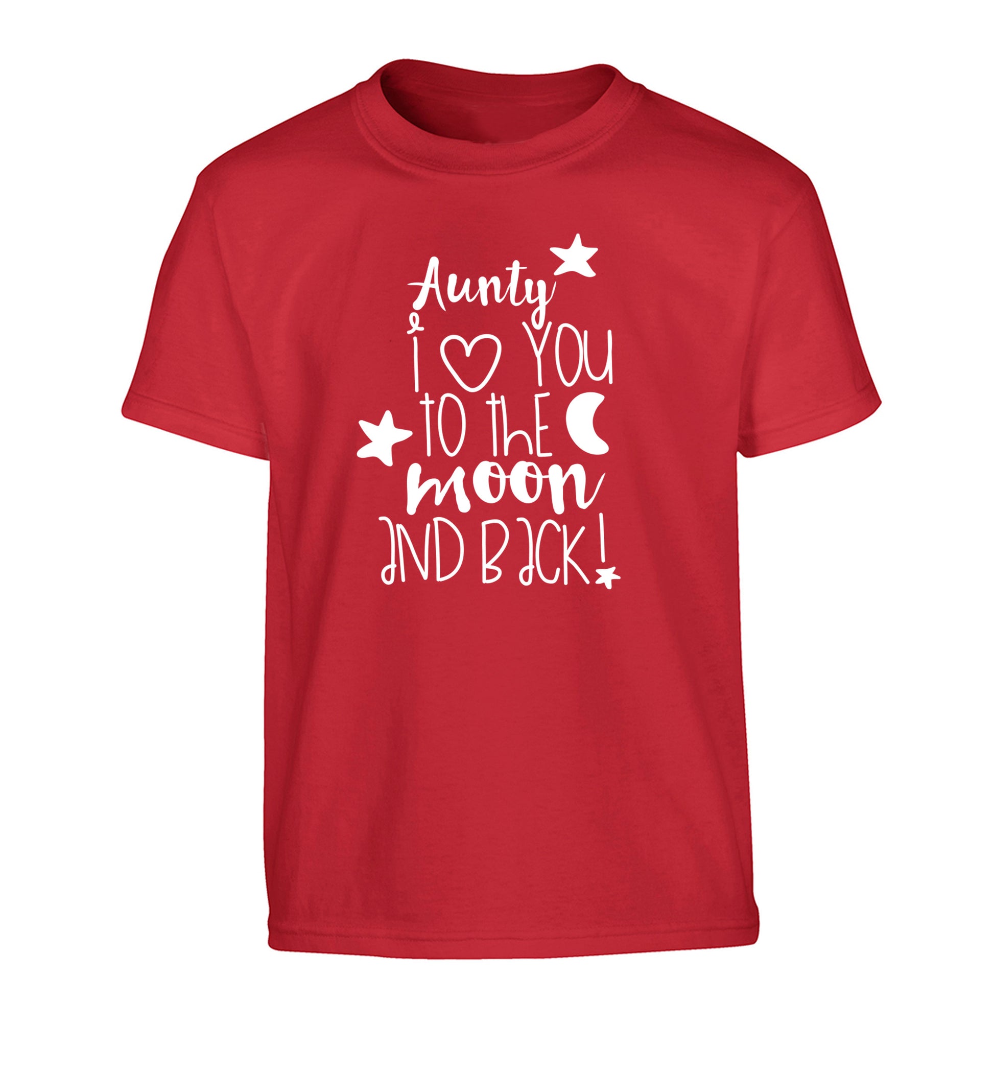 Aunty I love you to the moon and back Children's red Tshirt 12-14 Years