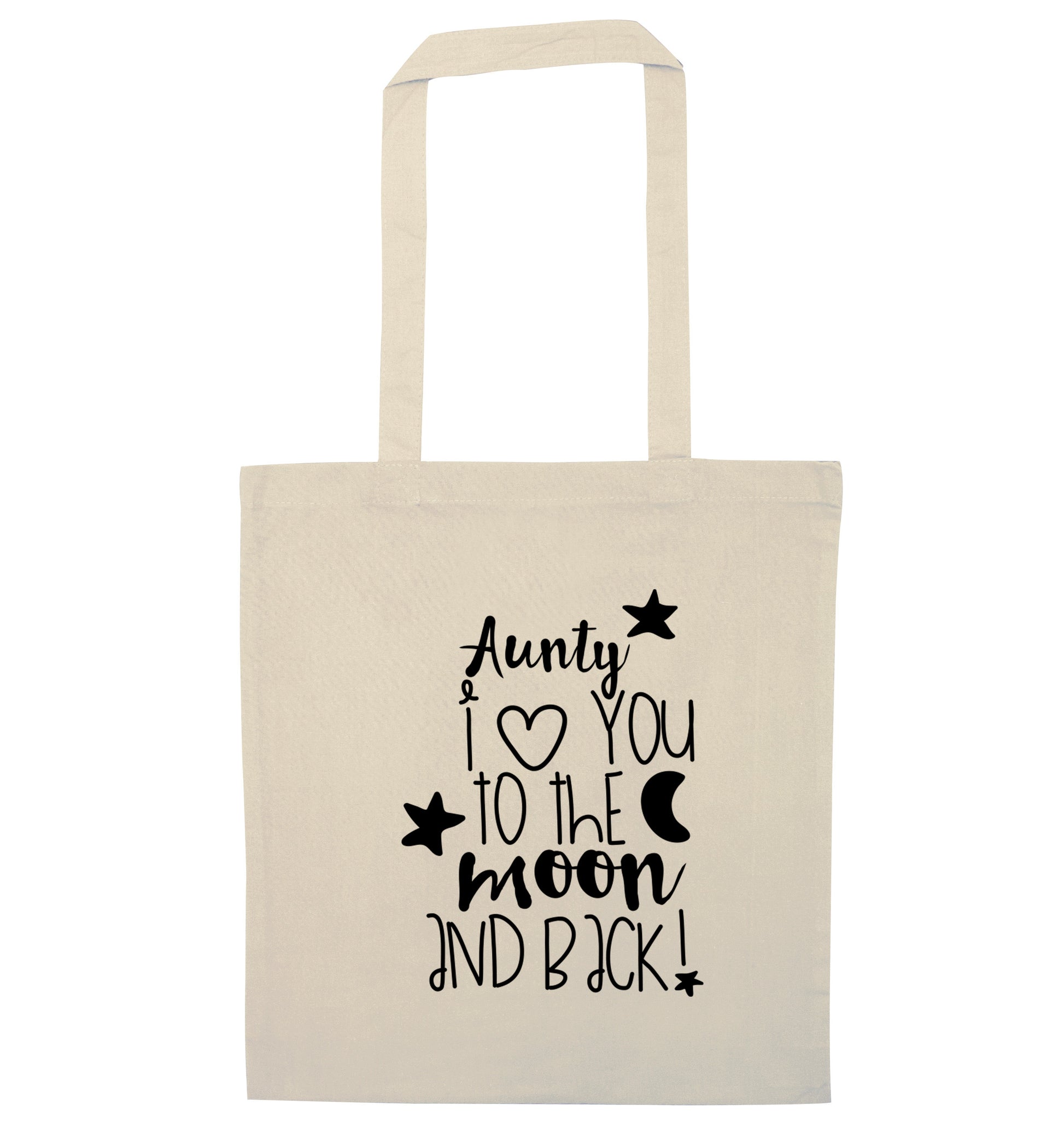 Aunty I love you to the moon and back natural tote bag