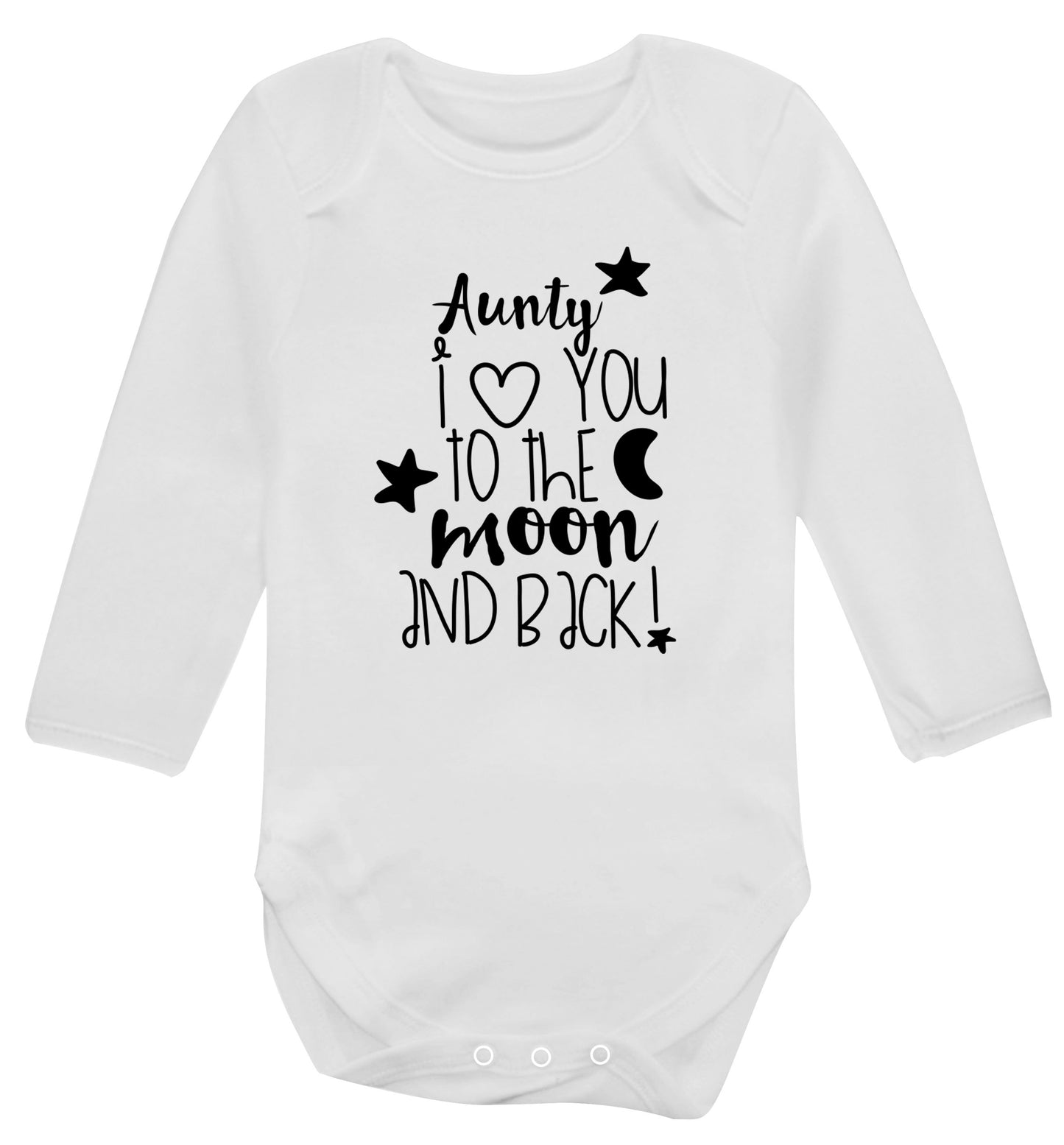 Aunty I love you to the moon and back Baby Vest long sleeved white 6-12 months