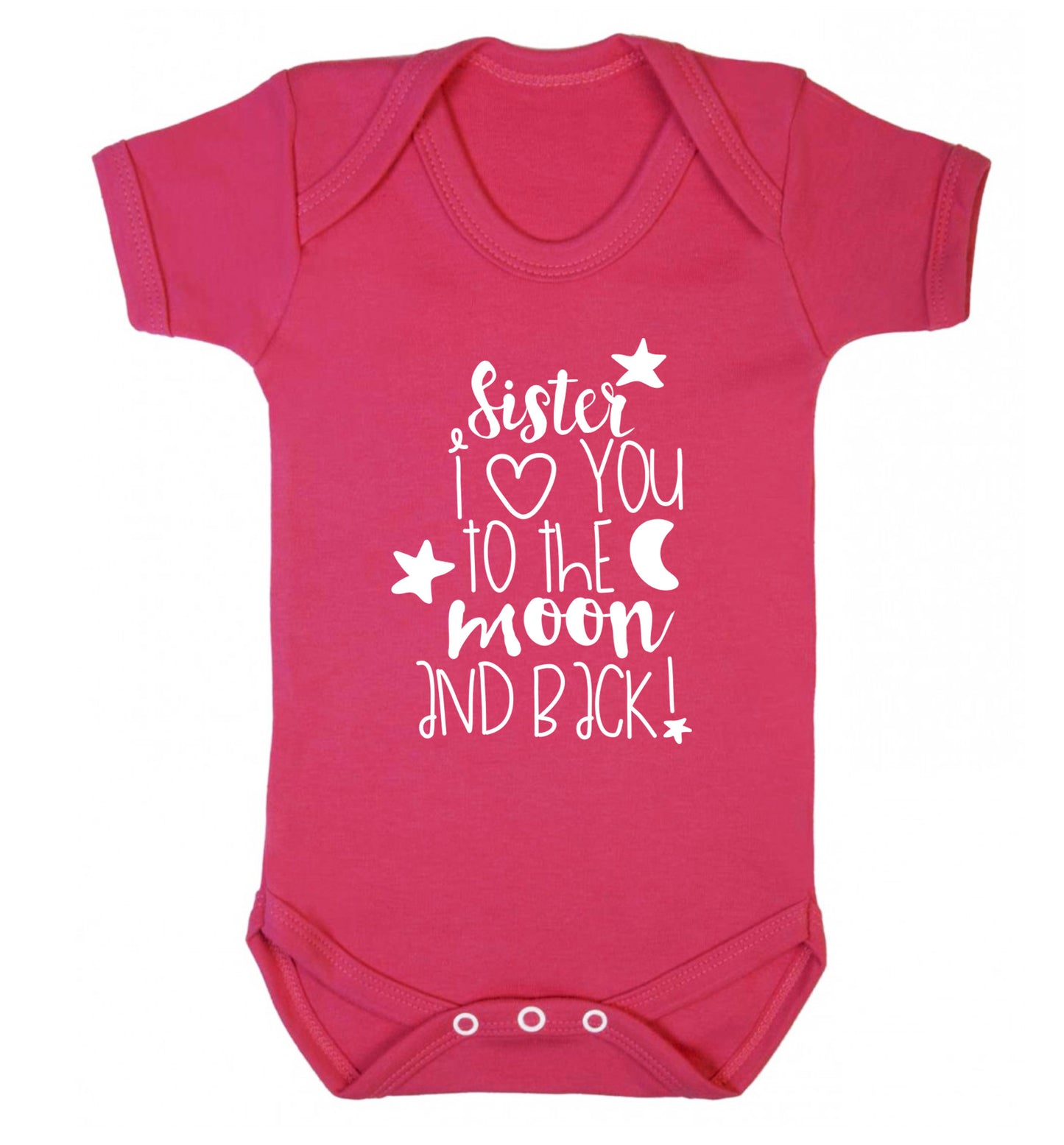 Sister I love you to the moon and back Baby Vest dark pink 18-24 months