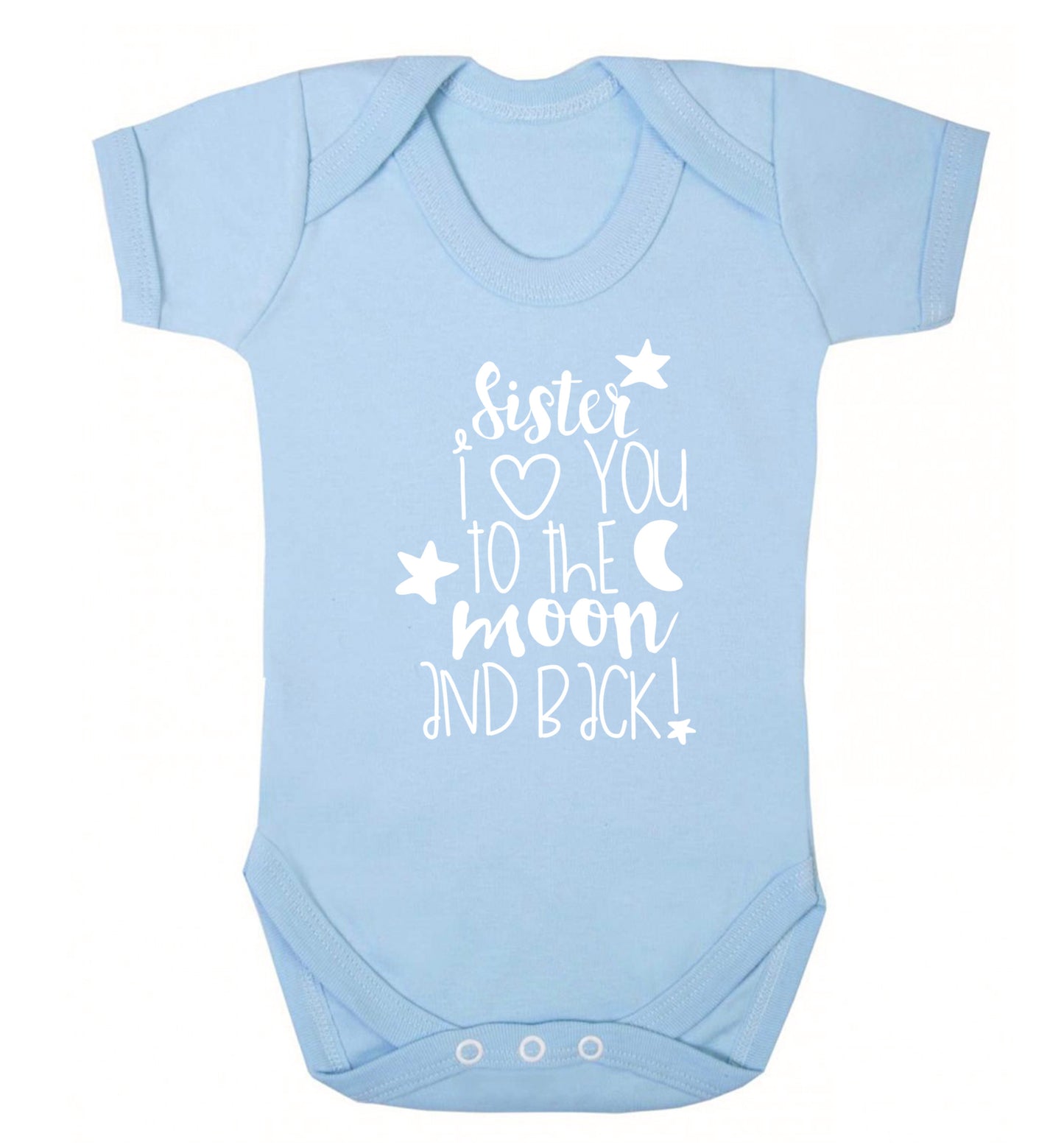 Sister I love you to the moon and back Baby Vest pale blue 18-24 months