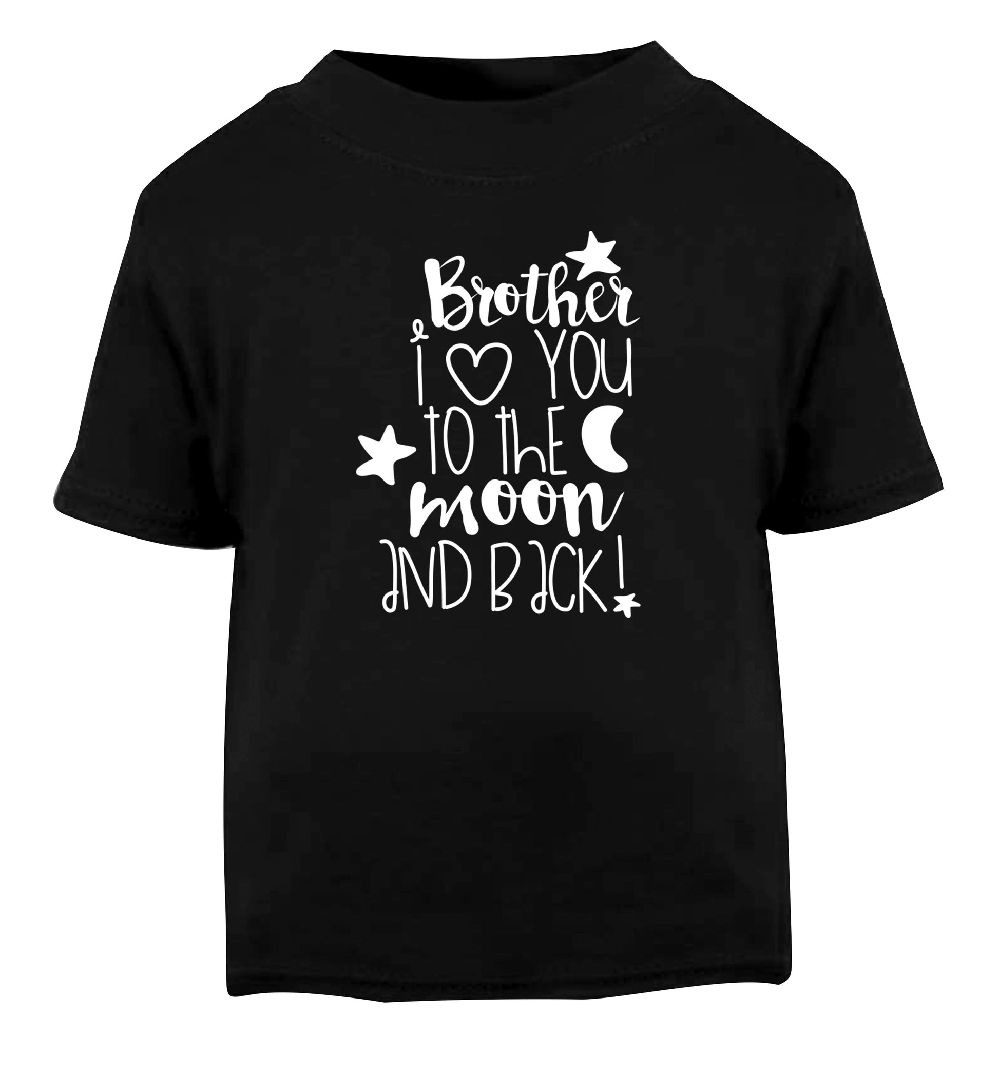 Brother I love you to the moon and back Black Baby Toddler Tshirt 2 years