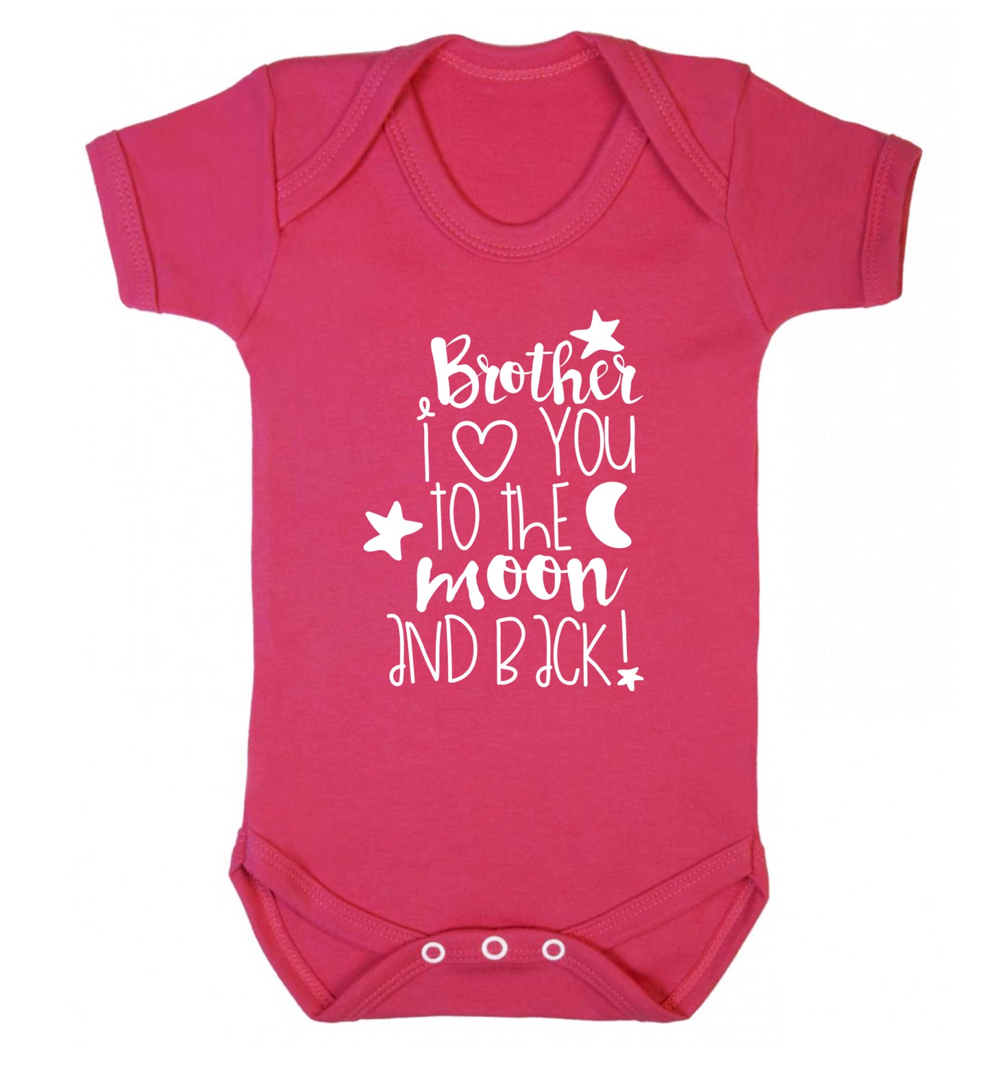 Brother I love you to the moon and back Baby Vest dark pink 18-24 months