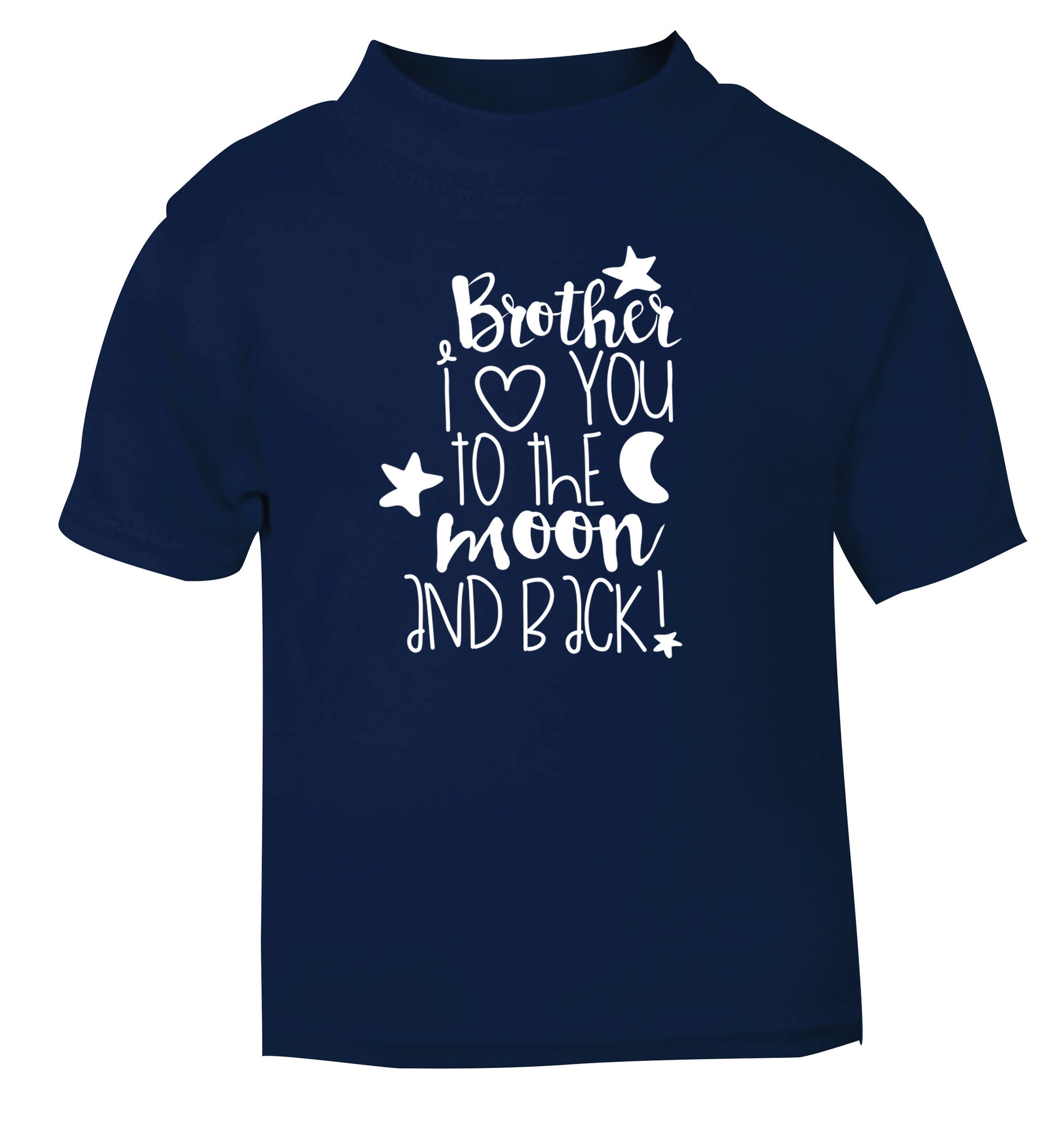 Brother I love you to the moon and back navy Baby Toddler Tshirt 2 Years