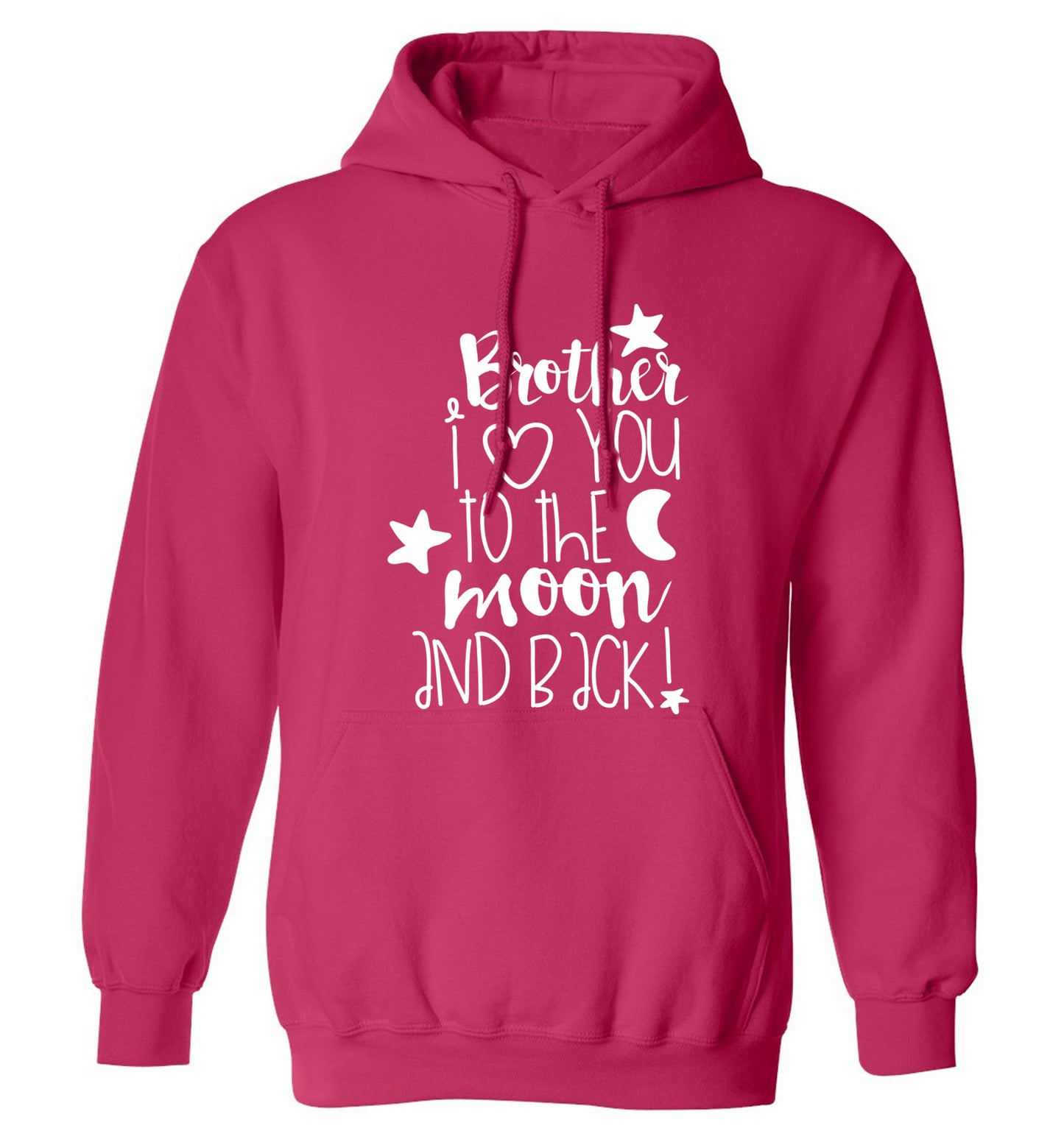 Brother I love you to the moon and back adults unisex pink hoodie 2XL