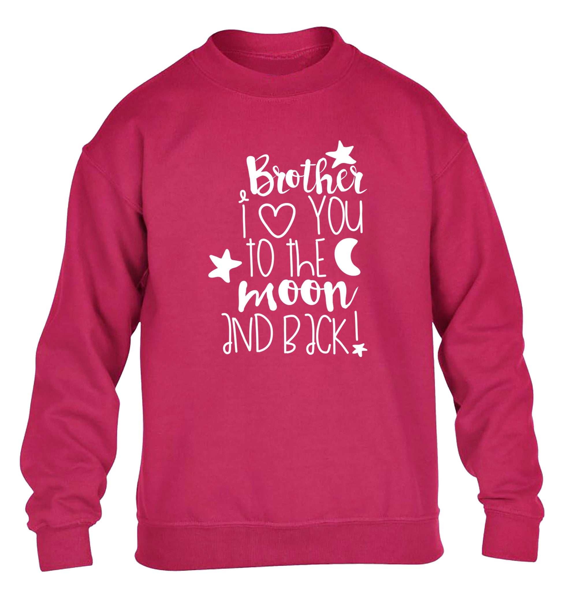Brother I love you to the moon and back children's pink  sweater 12-14 Years