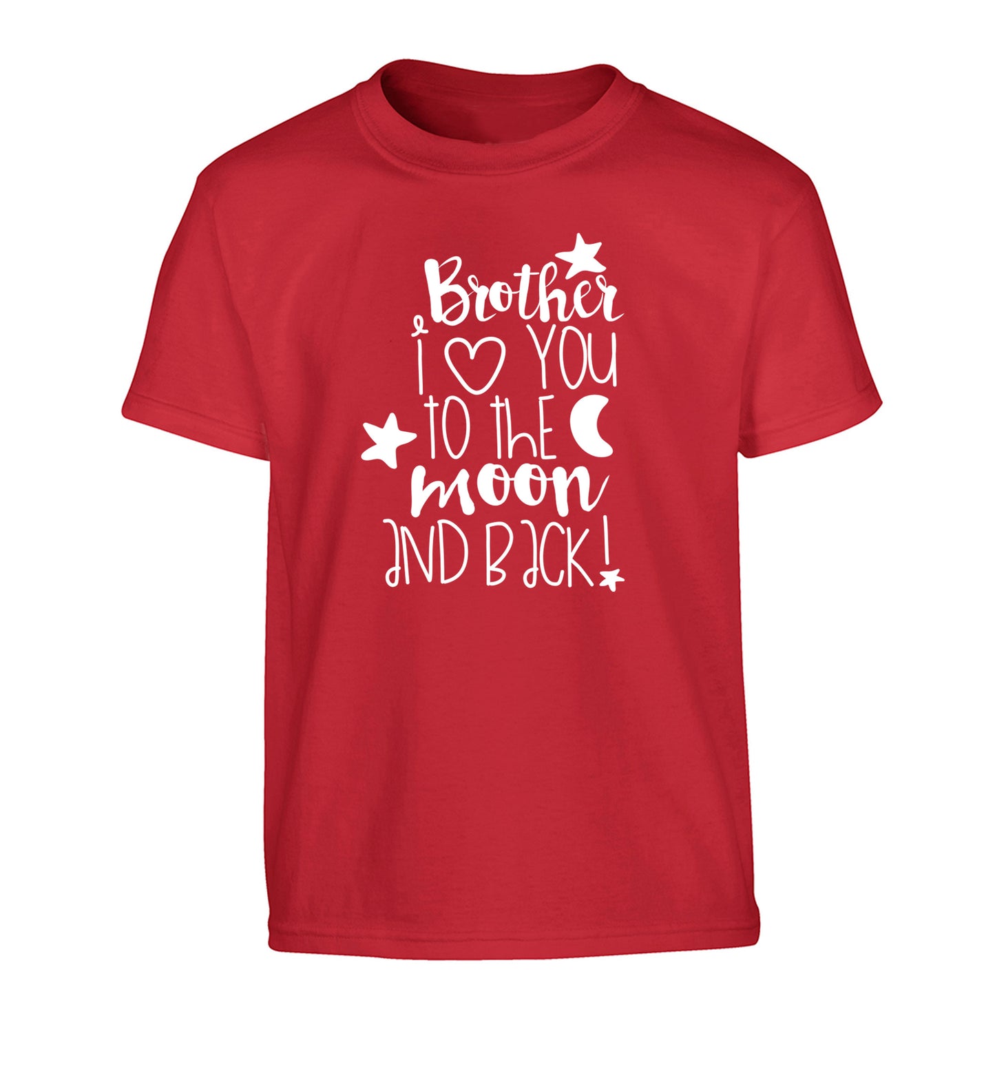 Brother I love you to the moon and back Children's red Tshirt 12-14 Years
