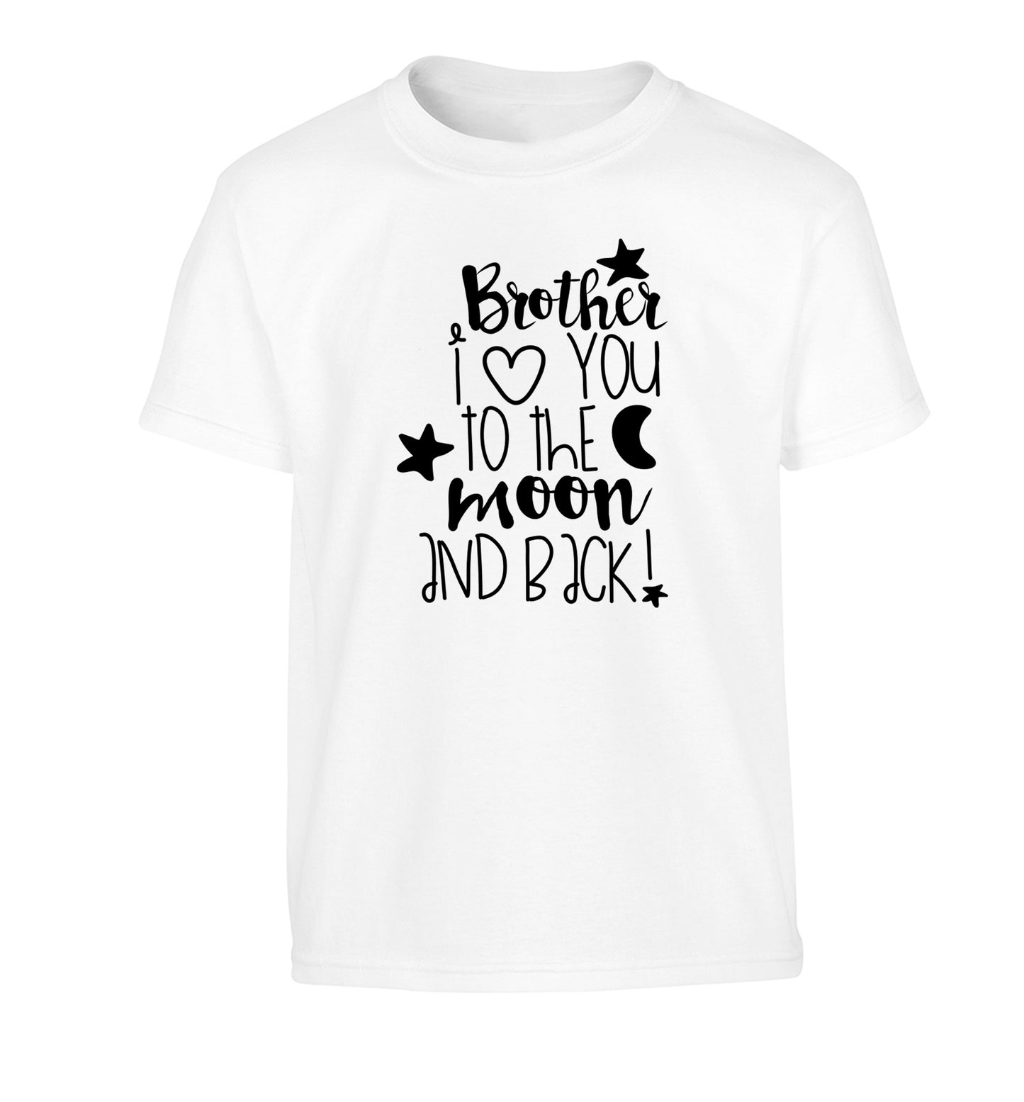 Brother I love you to the moon and back Children's white Tshirt 12-14 Years