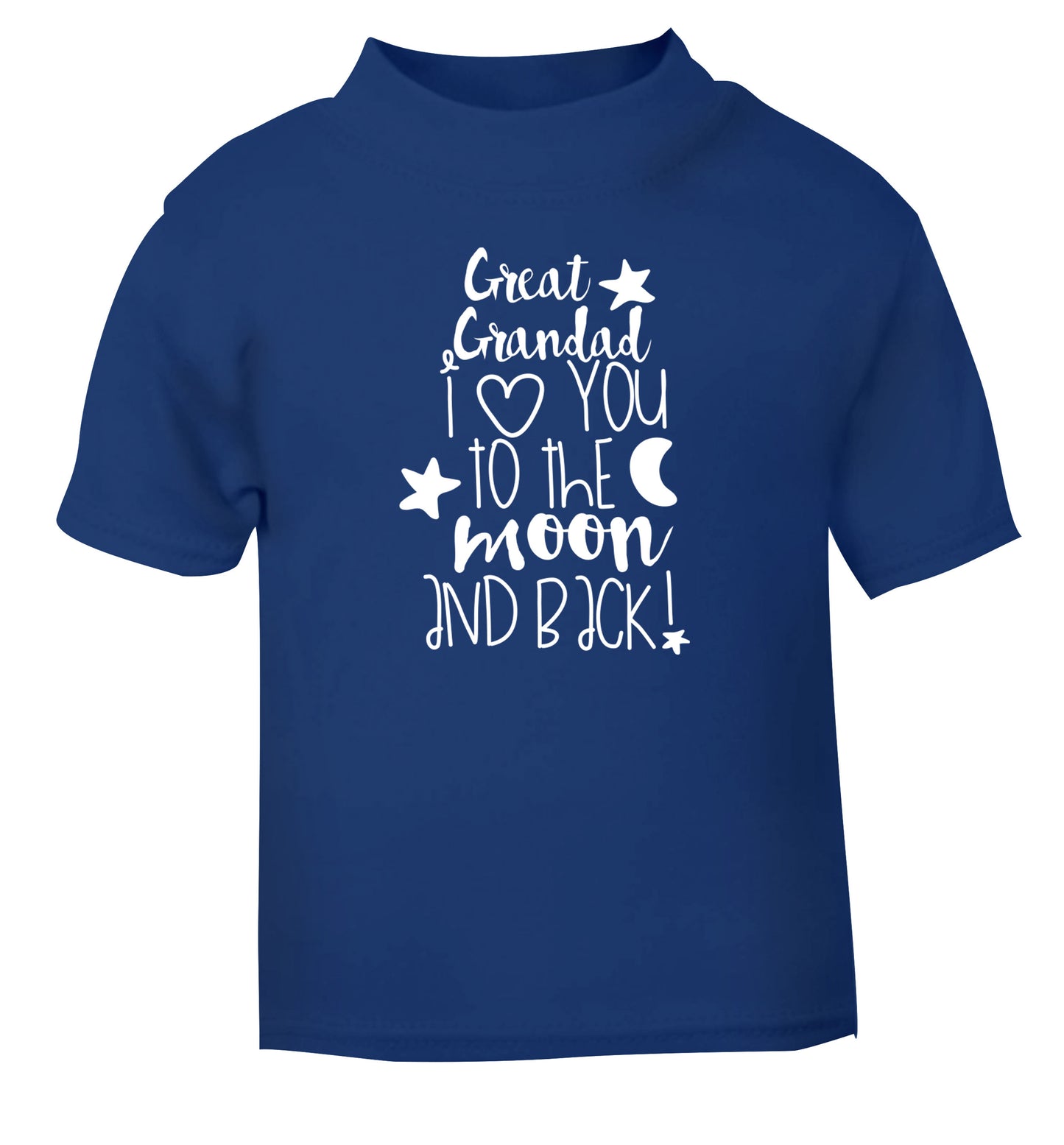 Great Grandad I love you to the moon and back blue Baby Toddler Tshirt 2 Years